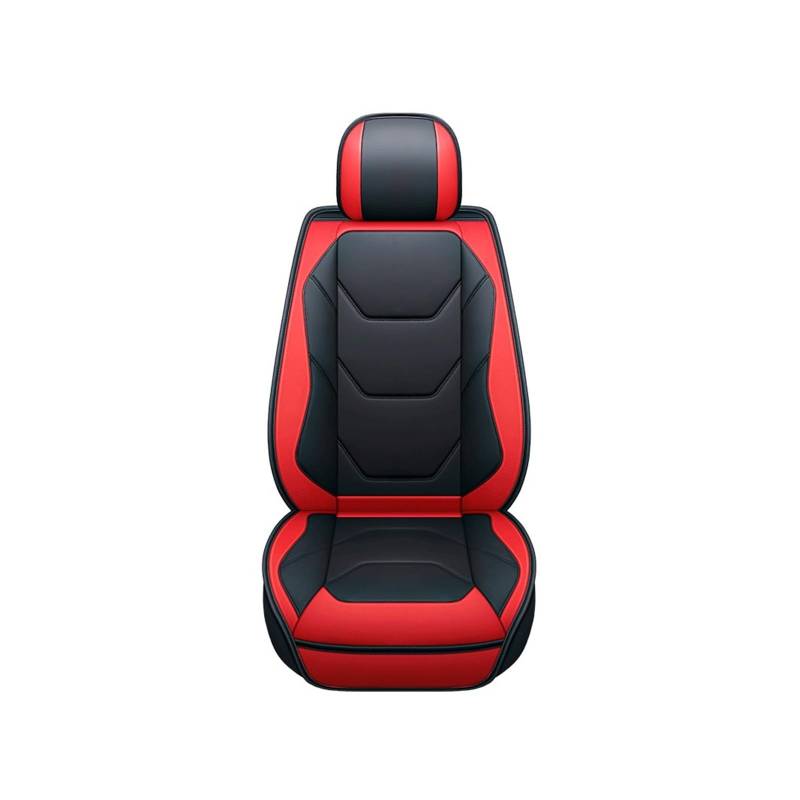 PAKAGVTTB Sitzbezüge Autositzbezug für VW für Jetta für Golf 7 für Tiguan für Golf 4 5 6 für T-ROC Autozubehör Vordersitzbezüge(Black Red) von PAKAGVTTB