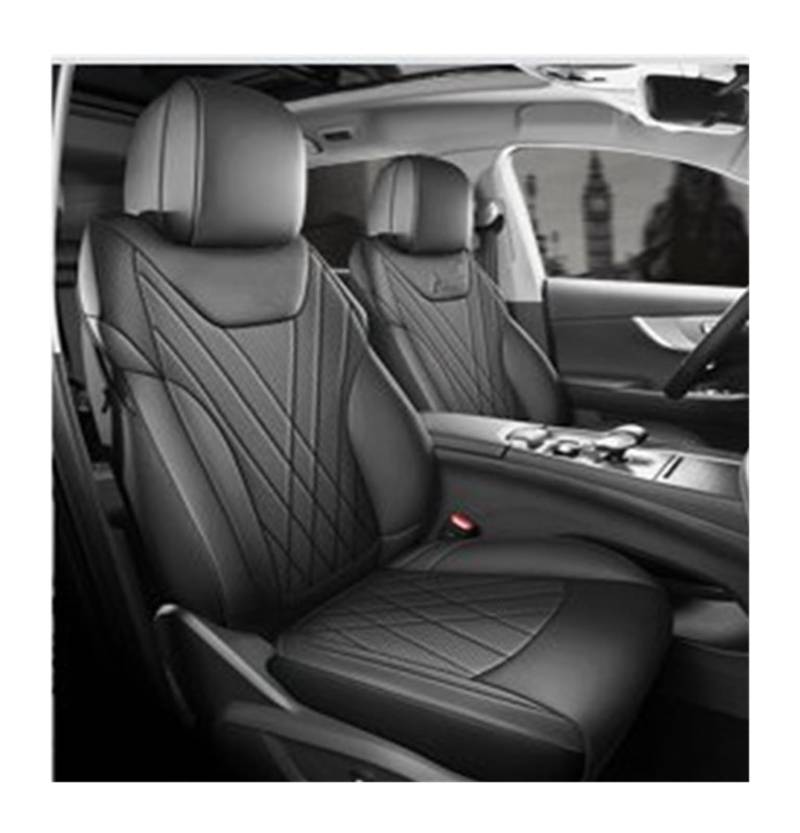 PAKAGVTTB Sitzbezüge Autozubehör Sitzbezüge Leder Speziell Für Chery Tiggo 8 Pro Tiggo 8 Plus Mit Vorne Und Hinten Komplettset 5 Sitze Vordersitzbezüge(Black) von PAKAGVTTB