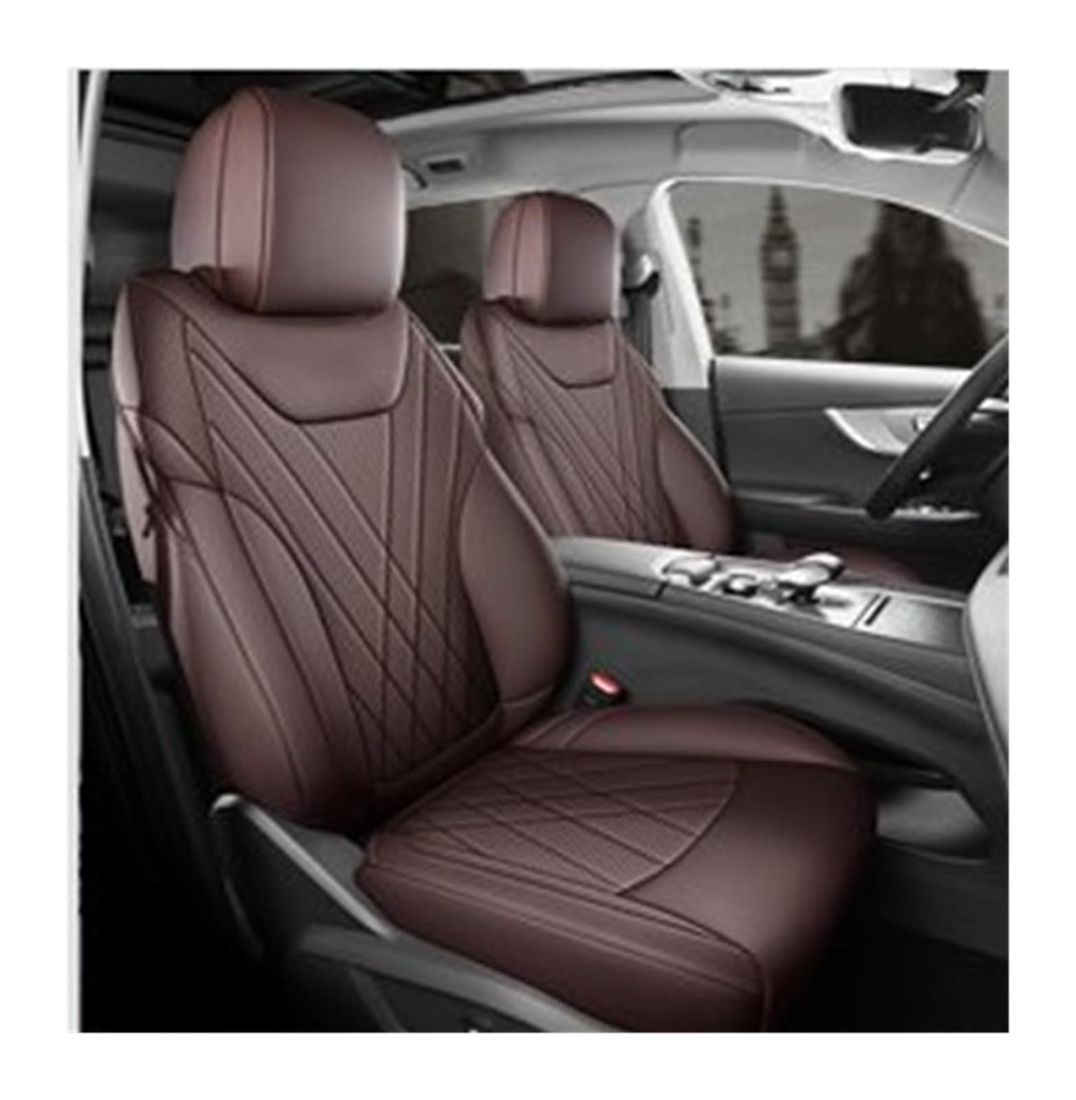 PAKAGVTTB Sitzbezüge Autozubehör Sitzbezüge Leder Speziell Für Chery Tiggo 8 Pro Tiggo 8 Plus Mit Vorne Und Hinten Komplettset 5 Sitze Vordersitzbezüge(Coffee) von PAKAGVTTB