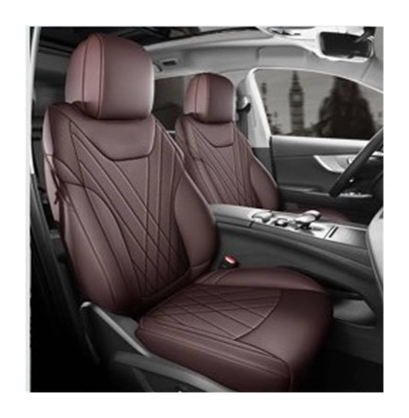 PAKAGVTTB Sitzbezüge Autozubehör Sitzbezüge Leder Speziell Für Chery Tiggo 8 Pro Tiggo 8 Plus Mit Vorne Und Hinten Komplettset 5 Sitze Vordersitzbezüge(Coffee) von PAKAGVTTB