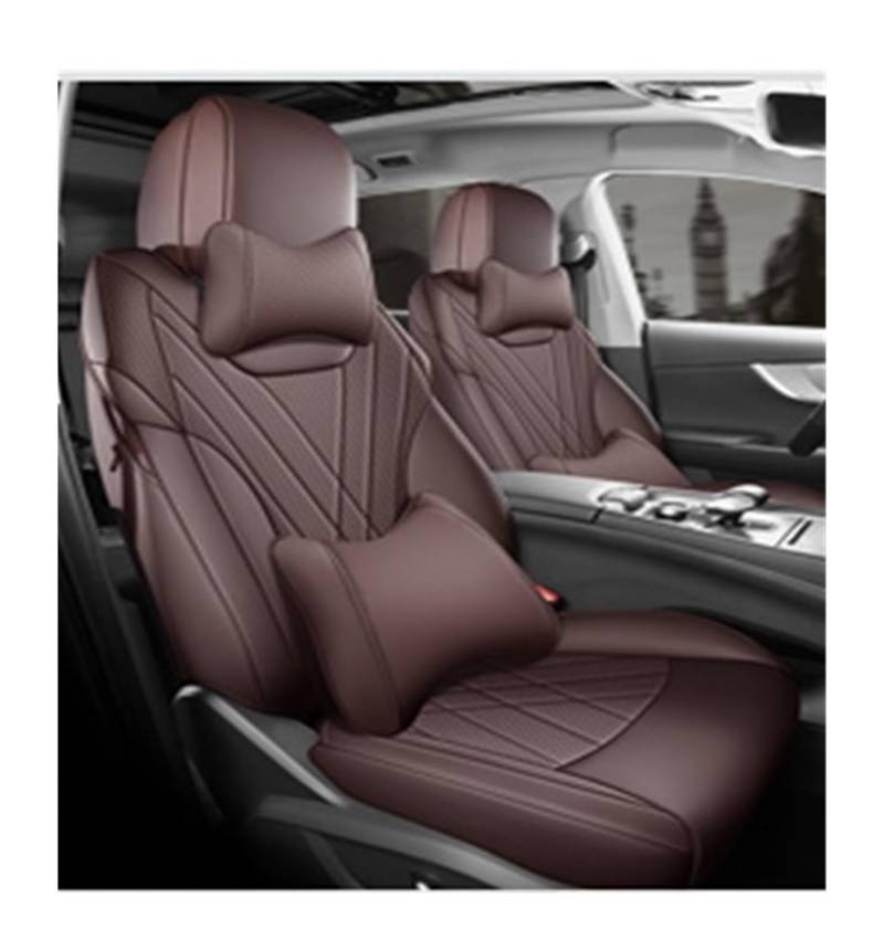 PAKAGVTTB Sitzbezüge Autozubehör Sitzbezüge Leder Speziell Für Chery Tiggo 8 Pro Tiggo 8 Plus Mit Vorne Und Hinten Komplettset 5 Sitze Vordersitzbezüge(Coffee 1) von PAKAGVTTB