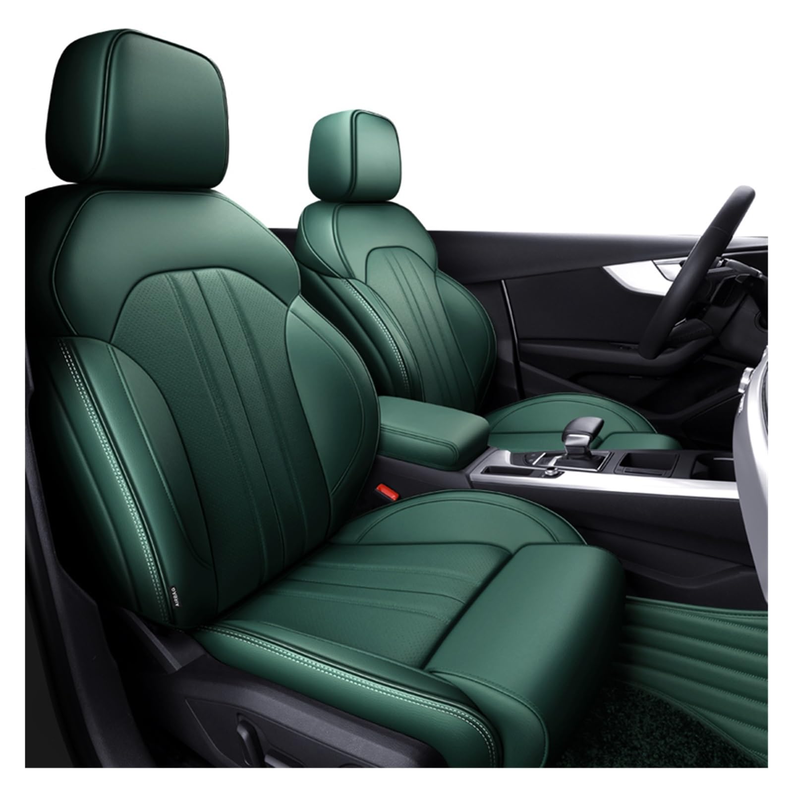 PAKAGVTTB Sitzbezüge Autozubehör Sitzbezüge für 5 Sitze Komplettset Leder Spezifisch für A4 für A6 für A3 für Q5 für Q7 TT für A7 für Q3 Vordersitzbezüge(Avocado Green) von PAKAGVTTB