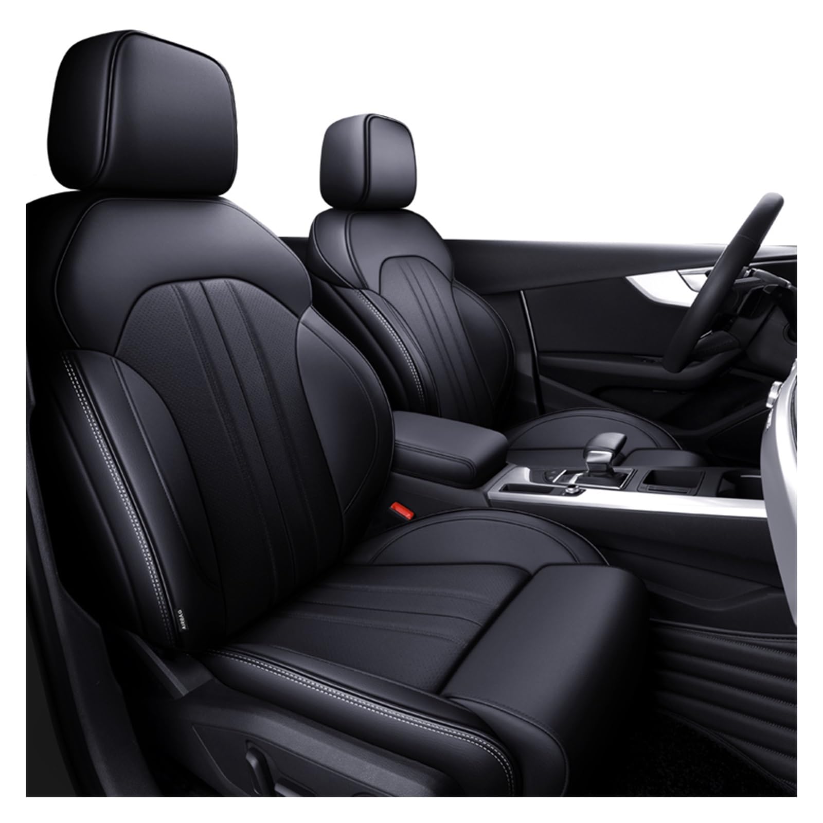 PAKAGVTTB Sitzbezüge Autozubehör Sitzbezüge für 5 Sitze Komplettset Leder Spezifisch für A4 für A6 für A3 für Q5 für Q7 TT für A7 für Q3 Vordersitzbezüge(Black) von PAKAGVTTB