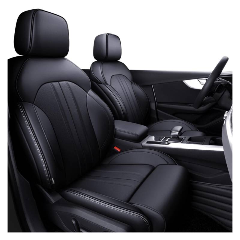 PAKAGVTTB Sitzbezüge Autozubehör Sitzbezüge für 5 Sitze Komplettset Leder Spezifisch für A4 für A6 für A3 für Q5 für Q7 TT für A7 für Q3 Vordersitzbezüge(Black) von PAKAGVTTB