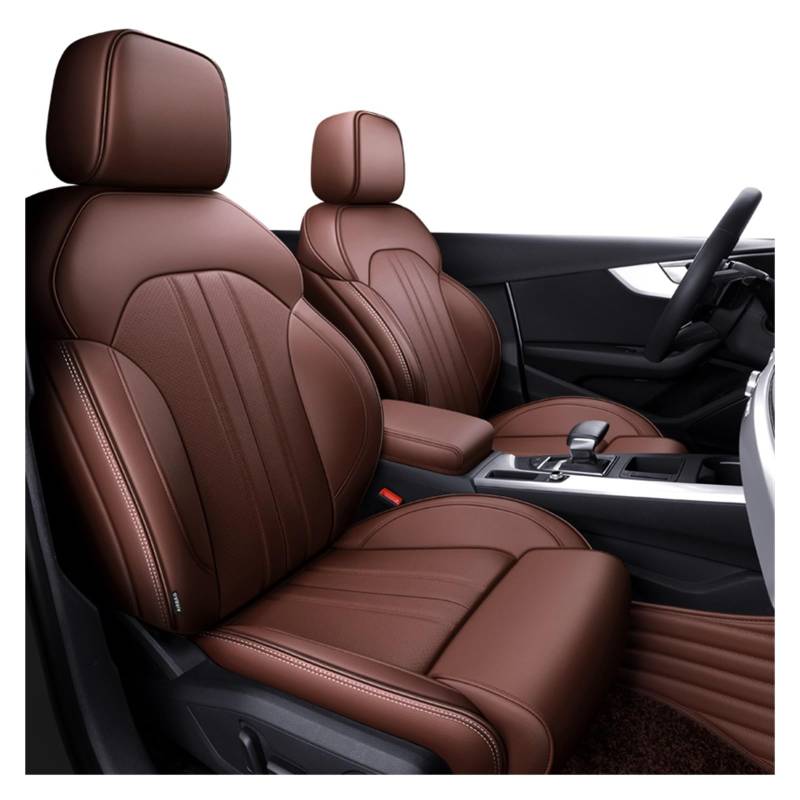 PAKAGVTTB Sitzbezüge Autozubehör Sitzbezüge für 5 Sitze Komplettset Leder Spezifisch für A4 für A6 für A3 für Q5 für Q7 TT für A7 für Q3 Vordersitzbezüge(Dark Coffee) von PAKAGVTTB