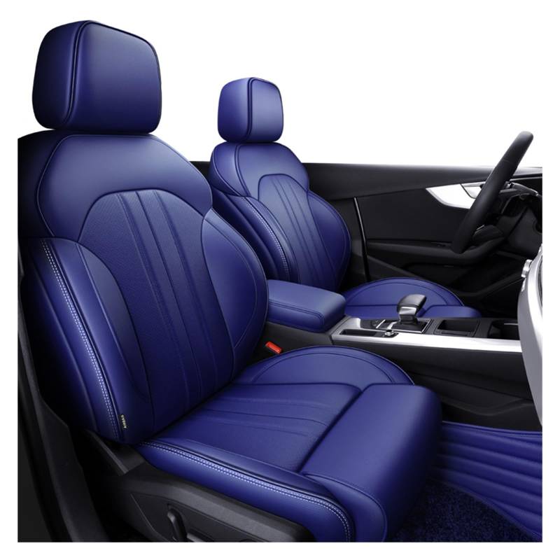 PAKAGVTTB Sitzbezüge Autozubehör Sitzbezüge für 5 Sitze Komplettset Leder Spezifisch für A4 für A6 für A3 für Q5 für Q7 TT für A7 für Q3 Vordersitzbezüge(Navy Blue) von PAKAGVTTB