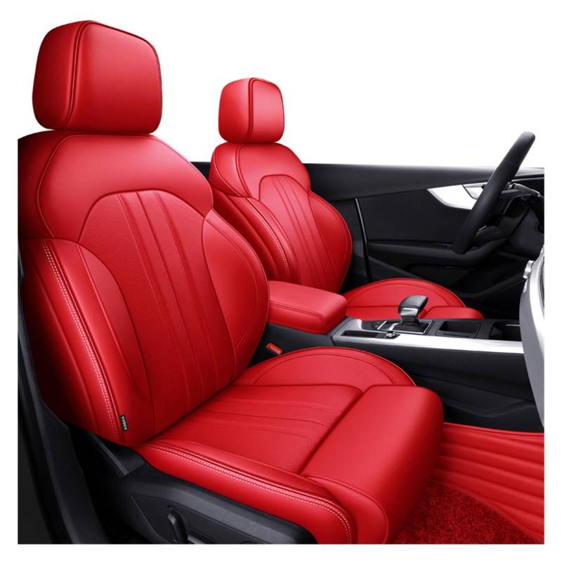 PAKAGVTTB Sitzbezüge Autozubehör Sitzbezüge für 5 Sitze Komplettset Leder Spezifisch für A4 für A6 für A3 für Q5 für Q7 TT für A7 für Q3 Vordersitzbezüge(Red) von PAKAGVTTB