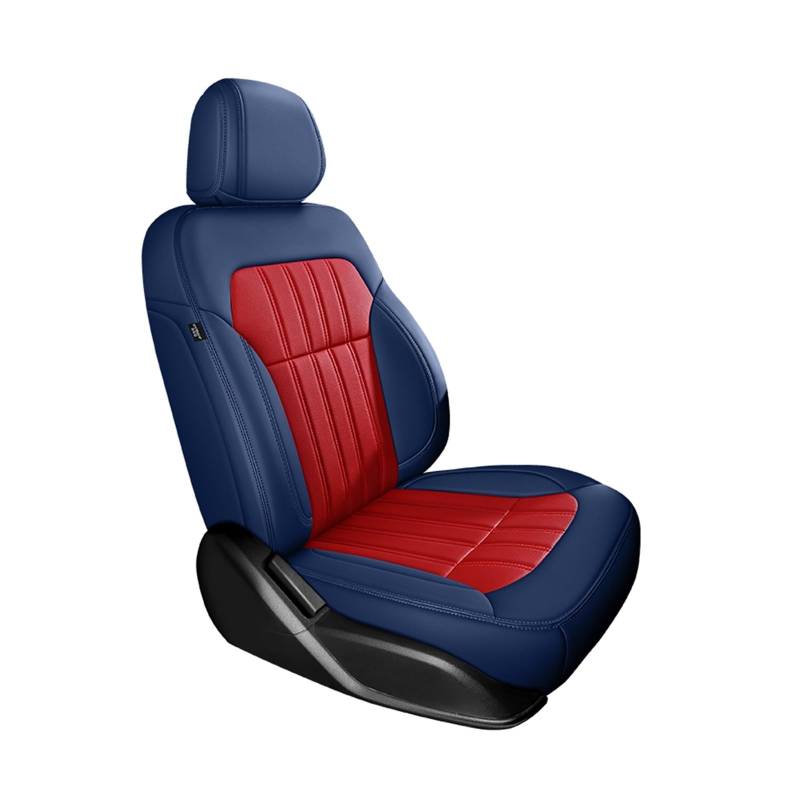 PAKAGVTTB Sitzbezüge Benutzerdefinierte Autositzbezüge Für Tesla Für Modell 3 Y Highland S 2023 2024 Geschenke Auto-Innenausstattung Vordersitzbezüge(1PC-Blue Red) von PAKAGVTTB