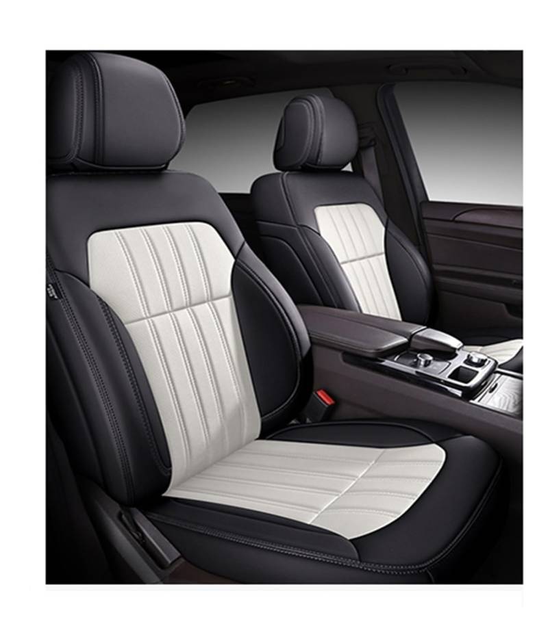 PAKAGVTTB Sitzbezüge Benutzerdefinierte Autositzbezüge Für Tesla Für Modell 3 Y Highland S 2023 2024 Geschenke Auto-Innenausstattung Vordersitzbezüge(5Pcs-Black White) von PAKAGVTTB