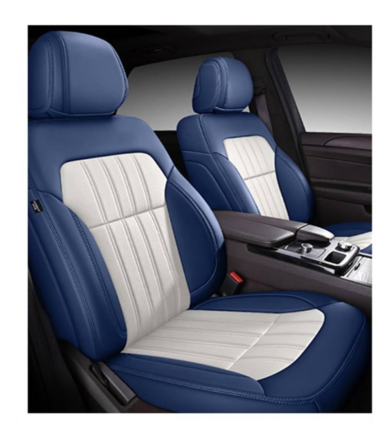 PAKAGVTTB Sitzbezüge Benutzerdefinierte Autositzbezüge Für Tesla Für Modell 3 Y Highland S 2023 2024 Geschenke Auto-Innenausstattung Vordersitzbezüge(5Pcs-Blue White) von PAKAGVTTB