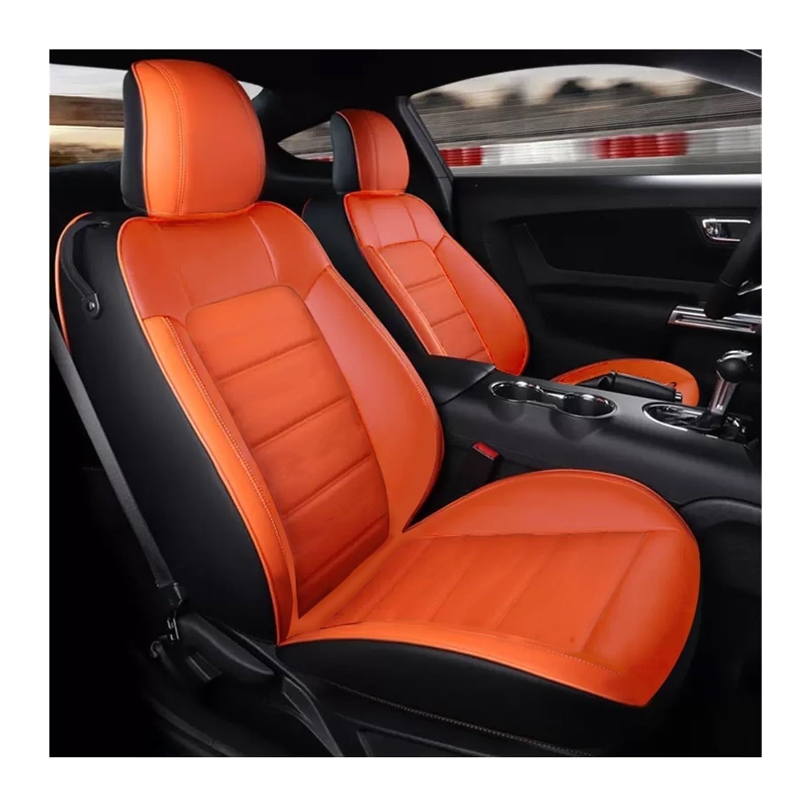 PAKAGVTTB Sitzbezüge Für Mustang Für Coupé 2015-2024 Autositzbezüge Für 4 Sitze Für Mustang Für Coupé GT Vorder- Und Rücksitz-Kits Abdeckung Vordersitzbezüge(Color 1) von PAKAGVTTB