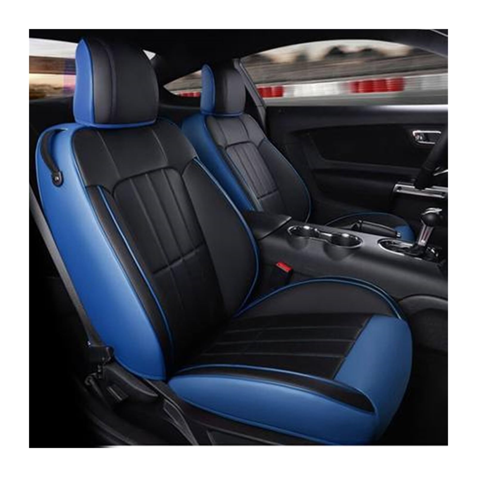 PAKAGVTTB Sitzbezüge Für Mustang Für Coupé 2015-2024 Autositzbezüge Für 4 Sitze Für Mustang Für Coupé GT Vorder- Und Rücksitz-Kits Abdeckung Vordersitzbezüge(Color 12) von PAKAGVTTB