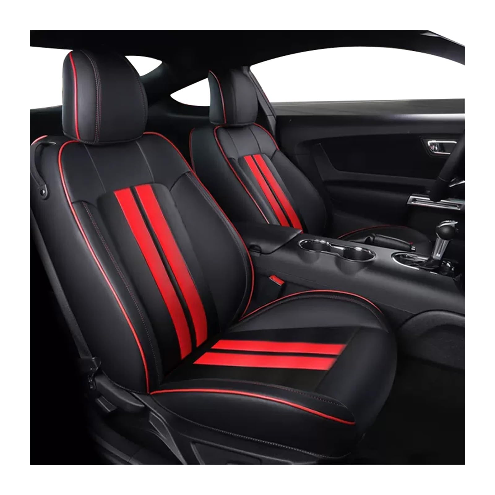 PAKAGVTTB Sitzbezüge Für Mustang Für Coupé 2015-2024 Autositzbezüge Für 4 Sitze Für Mustang Für Coupé GT Vorder- Und Rücksitz-Kits Abdeckung Vordersitzbezüge(Color 13) von PAKAGVTTB