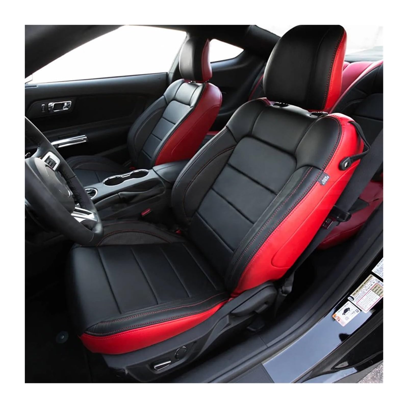 PAKAGVTTB Sitzbezüge Für Mustang Für Coupé 2015-2024 Autositzbezüge Für 4 Sitze Für Mustang Für Coupé GT Vorder- Und Rücksitz-Kits Abdeckung Vordersitzbezüge(Color 14) von PAKAGVTTB