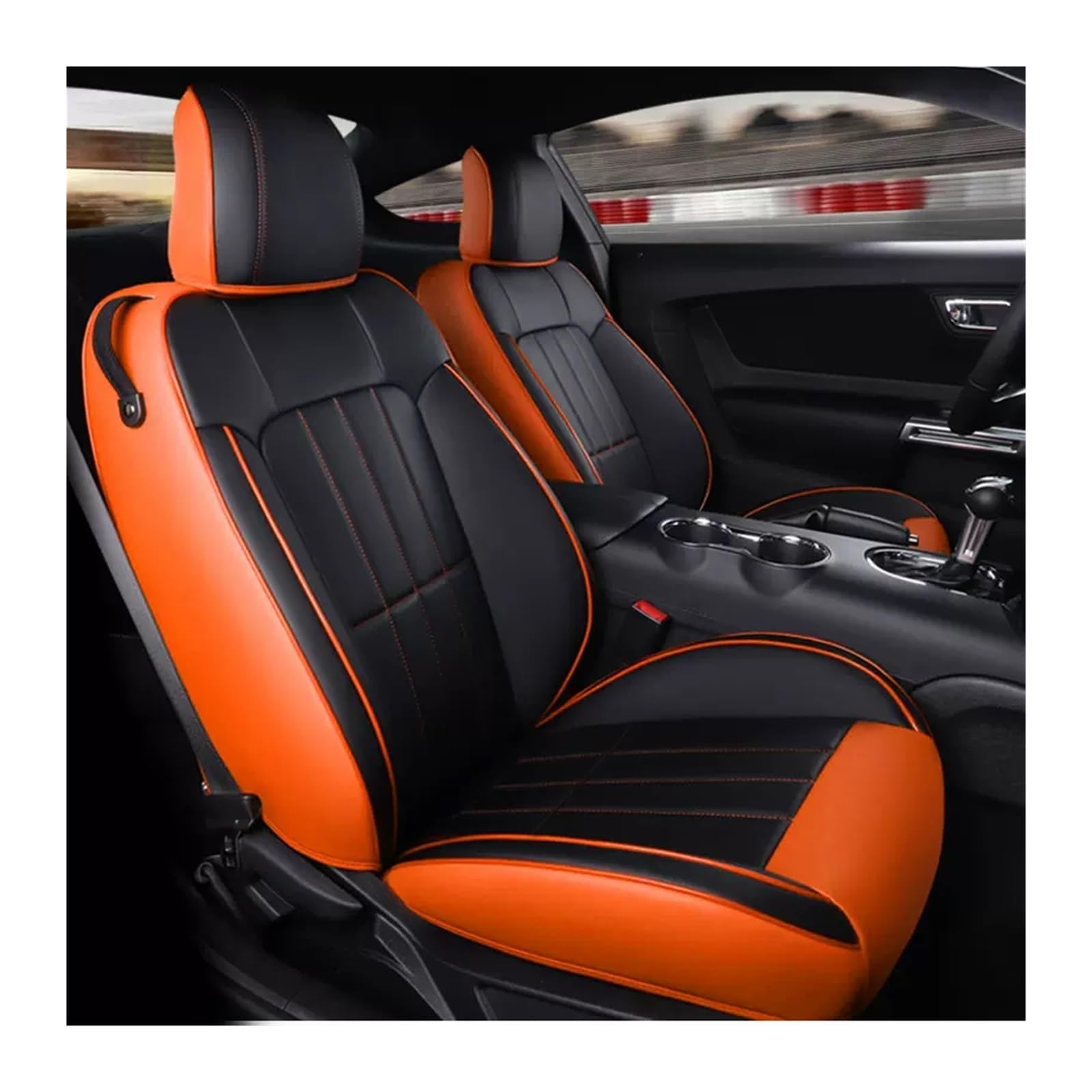 PAKAGVTTB Sitzbezüge Für Mustang Für Coupé 2015-2024 Autositzbezüge Für 4 Sitze Für Mustang Für Coupé GT Vorder- Und Rücksitz-Kits Abdeckung Vordersitzbezüge(Color 16) von PAKAGVTTB