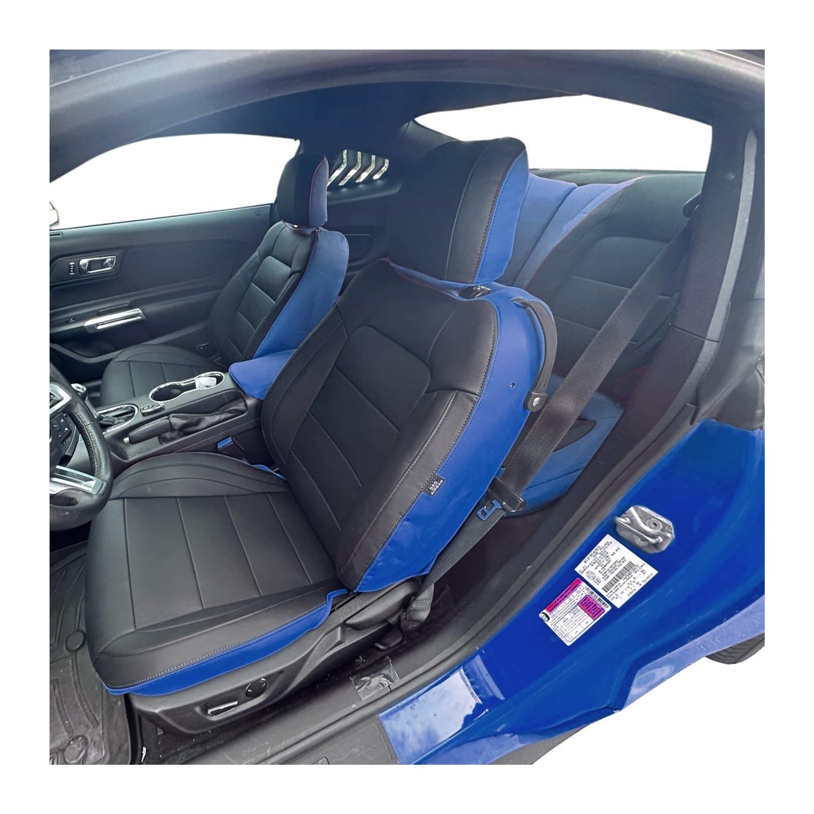 PAKAGVTTB Sitzbezüge Für Mustang Für Coupé 2015-2024 Autositzbezüge Für 4 Sitze Für Mustang Für Coupé GT Vorder- Und Rücksitz-Kits Abdeckung Vordersitzbezüge(Color 17) von PAKAGVTTB
