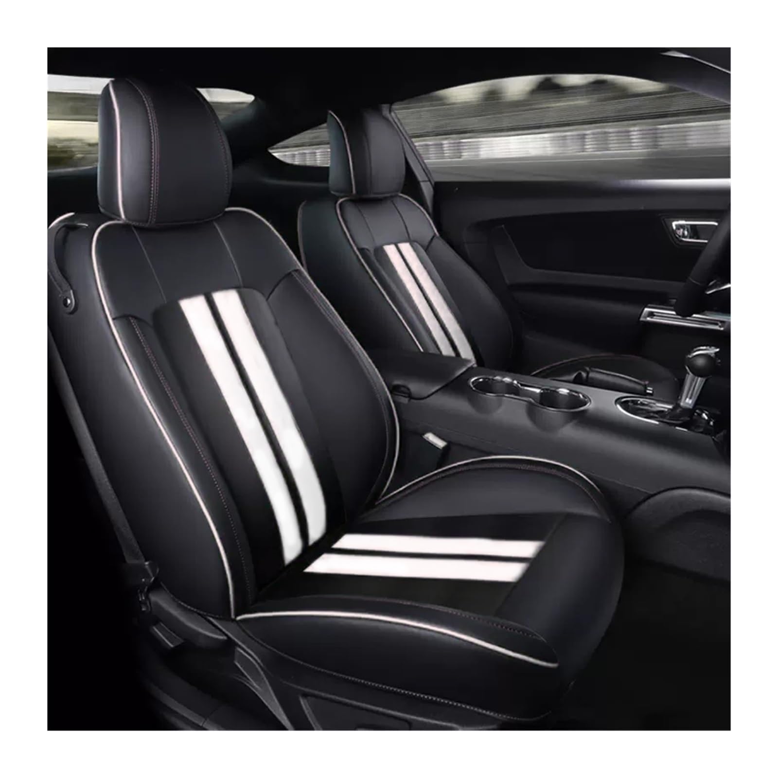 PAKAGVTTB Sitzbezüge Für Mustang Für Coupé 2015-2024 Autositzbezüge Für 4 Sitze Für Mustang Für Coupé GT Vorder- Und Rücksitz-Kits Abdeckung Vordersitzbezüge(Color 18) von PAKAGVTTB