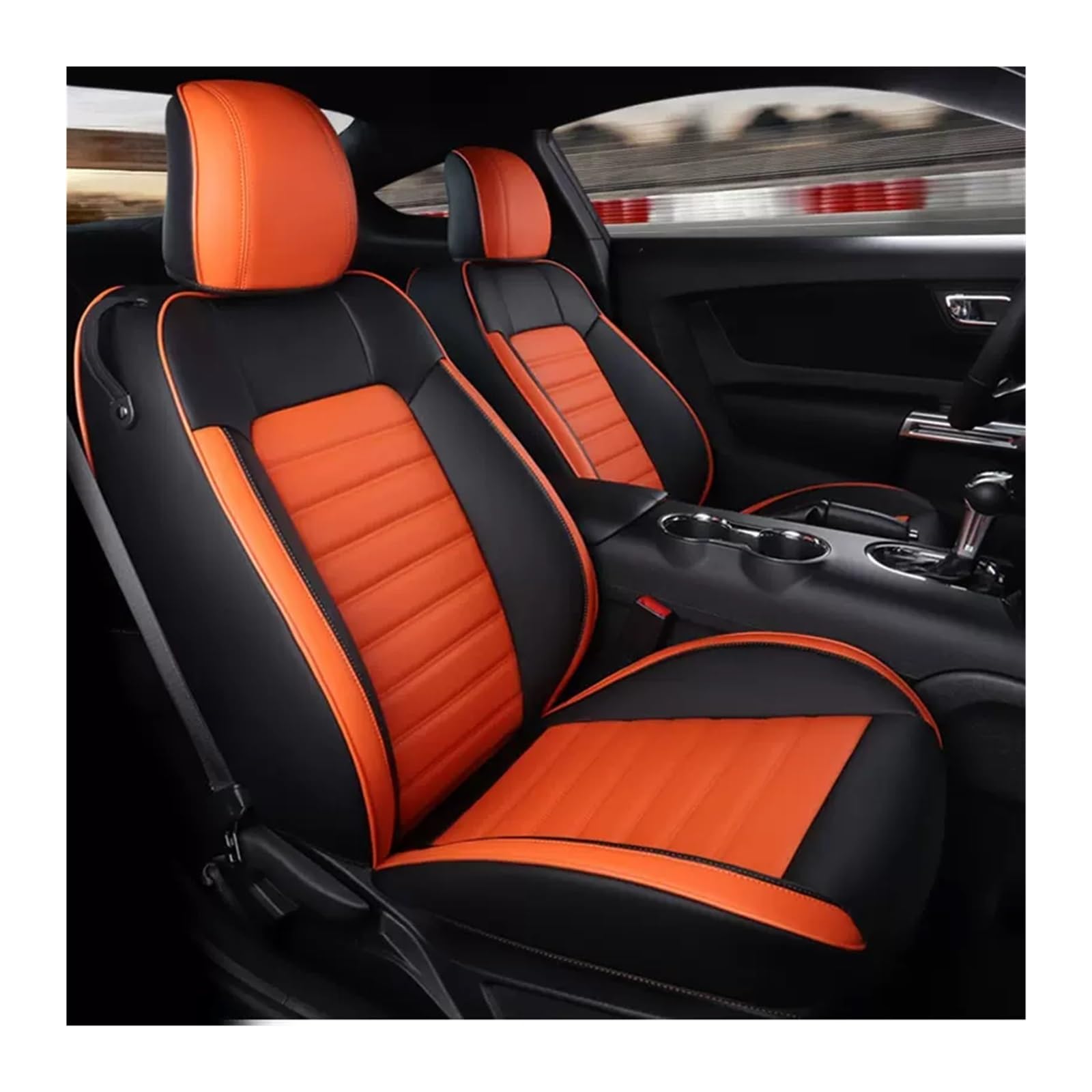 PAKAGVTTB Sitzbezüge Für Mustang Für Coupé 2015-2024 Autositzbezüge Für 4 Sitze Für Mustang Für Coupé GT Vorder- Und Rücksitz-Kits Abdeckung Vordersitzbezüge(Color 19) von PAKAGVTTB
