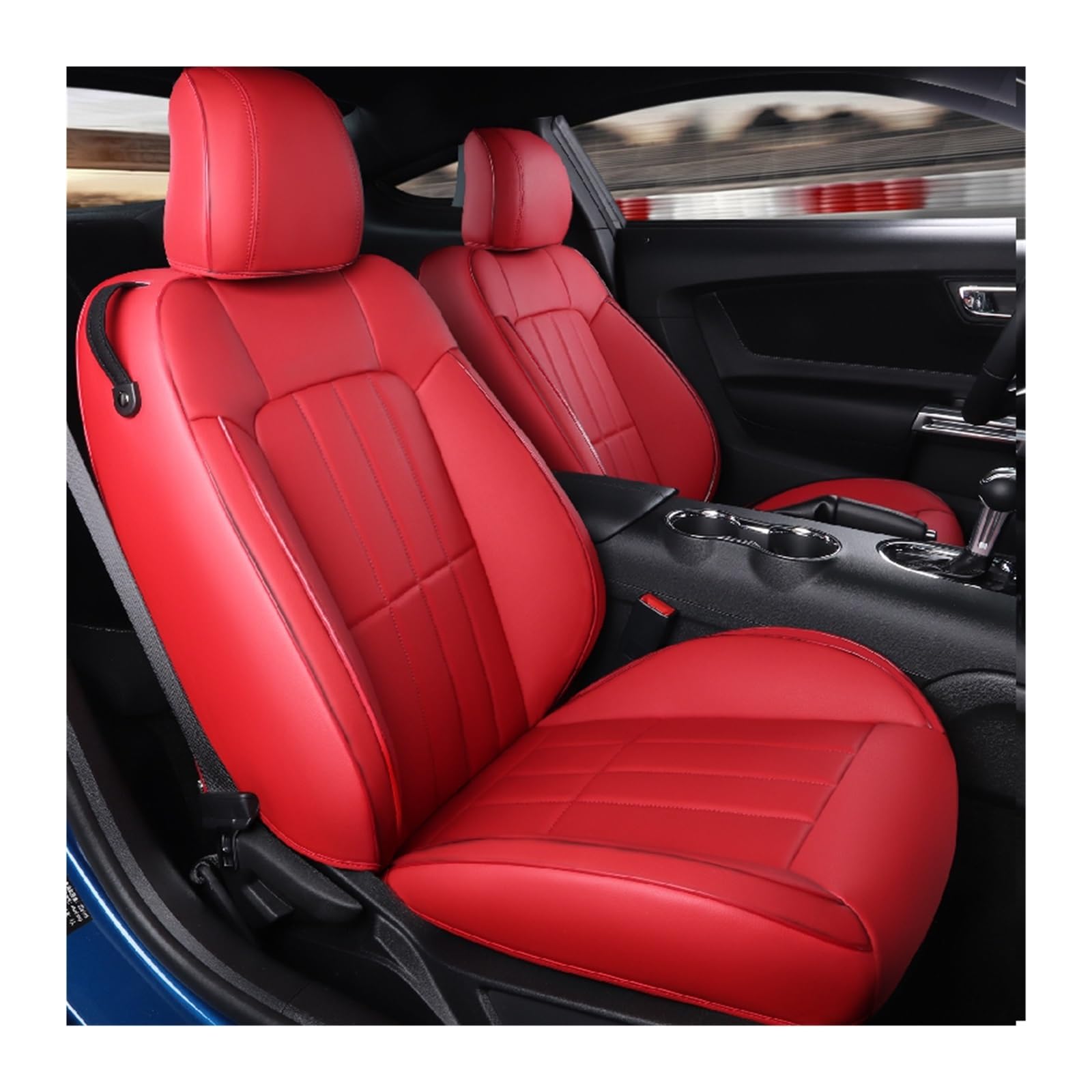 PAKAGVTTB Sitzbezüge Für Mustang Für Coupé 2015-2024 Autositzbezüge Für 4 Sitze Für Mustang Für Coupé GT Vorder- Und Rücksitz-Kits Abdeckung Vordersitzbezüge(Color 26) von PAKAGVTTB