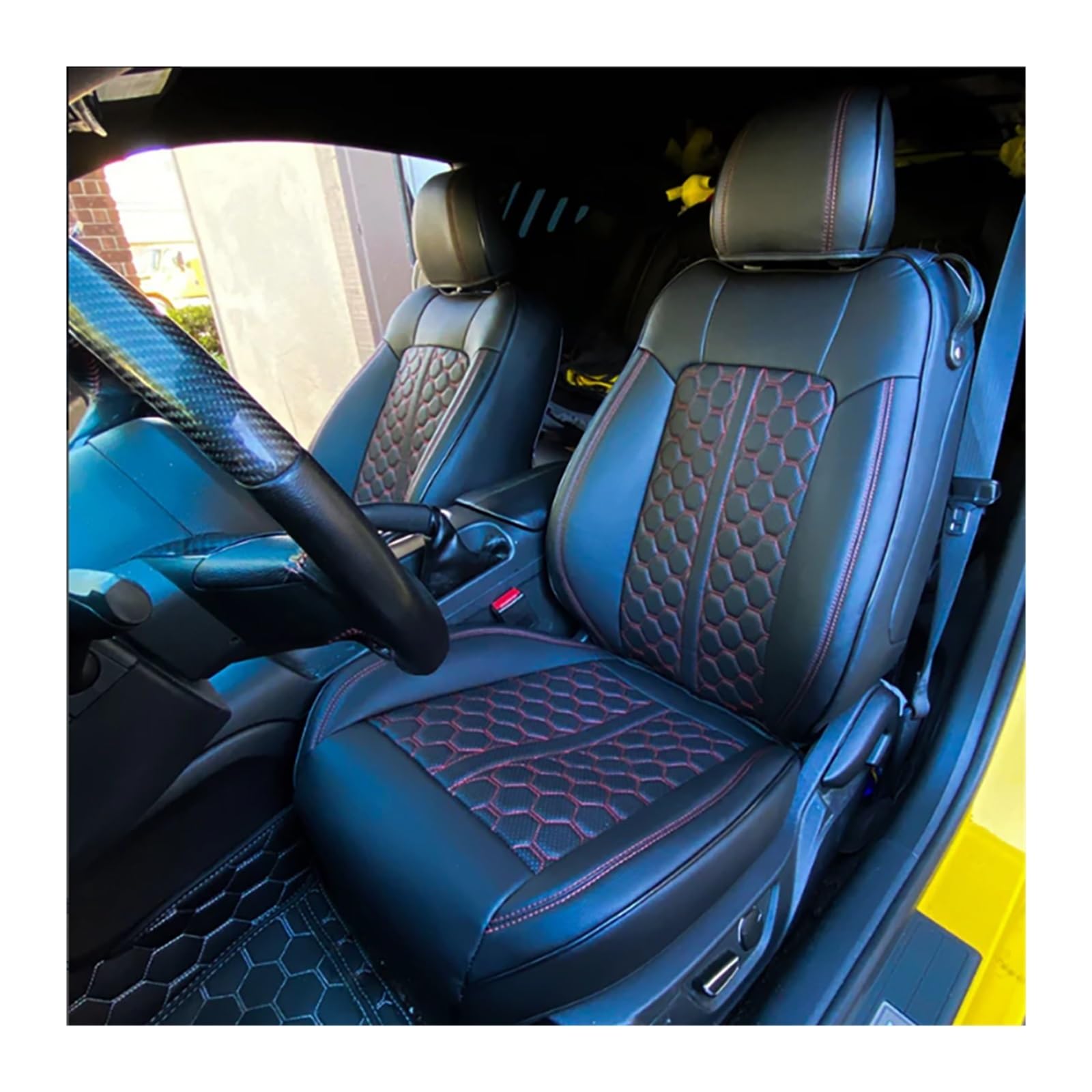 PAKAGVTTB Sitzbezüge Für Mustang Für Coupé 2015-2024 Autositzbezüge Für 4 Sitze Für Mustang Für Coupé GT Vorder- Und Rücksitz-Kits Abdeckung Vordersitzbezüge(Color 27) von PAKAGVTTB