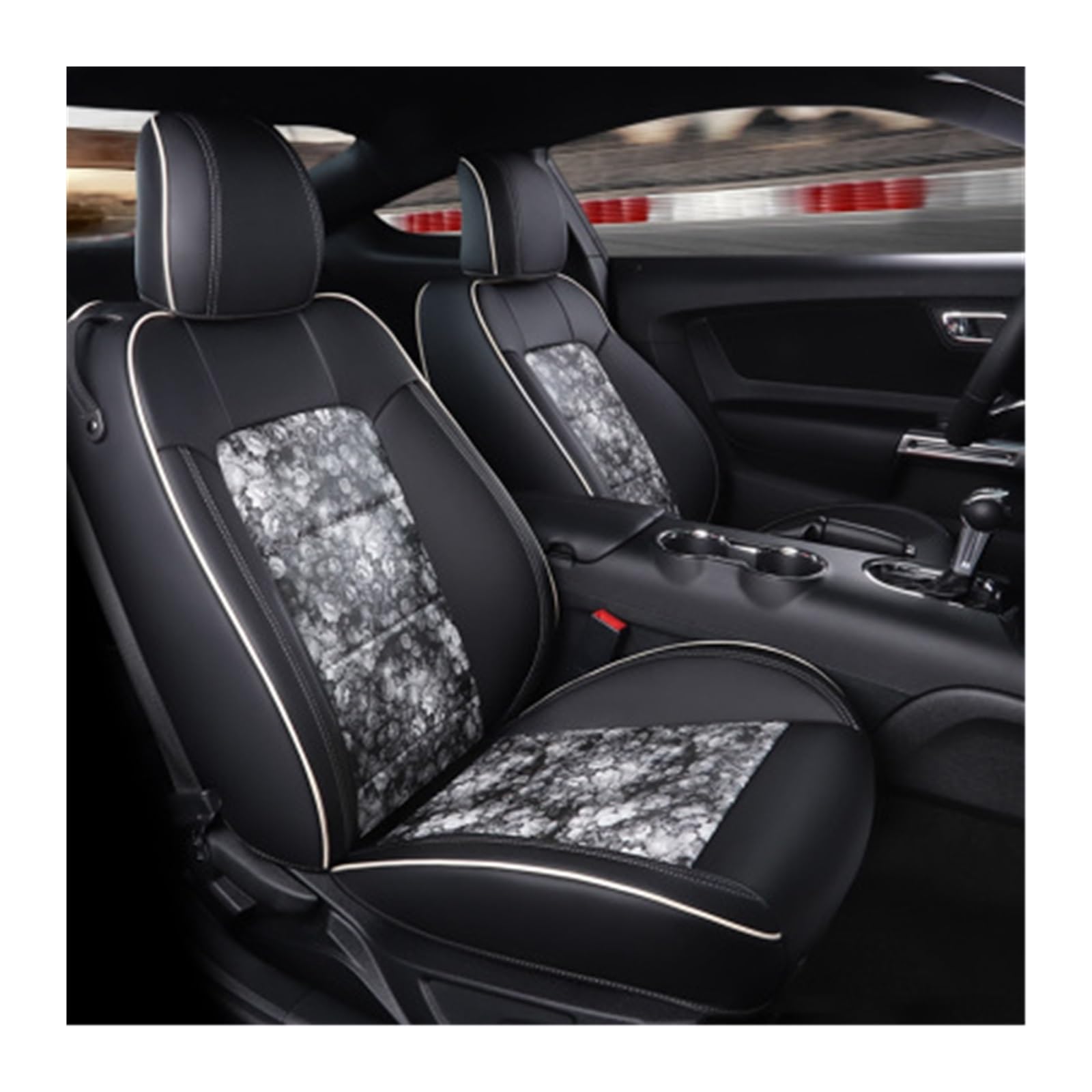 PAKAGVTTB Sitzbezüge Für Mustang Für Coupé 2015-2024 Autositzbezüge Für 4 Sitze Für Mustang Für Coupé GT Vorder- Und Rücksitz-Kits Abdeckung Vordersitzbezüge(Color 34) von PAKAGVTTB