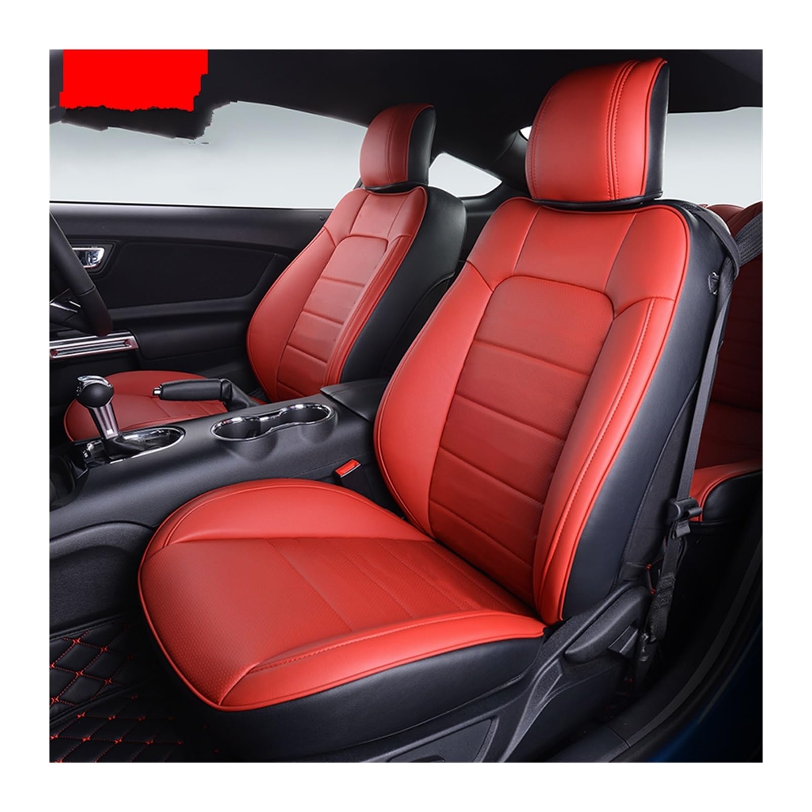 PAKAGVTTB Sitzbezüge Für Mustang Für Coupé 2015-2024 Autositzbezüge Für 4 Sitze Für Mustang Für Coupé GT Vorder- Und Rücksitz-Kits Abdeckung Vordersitzbezüge(Color 4) von PAKAGVTTB
