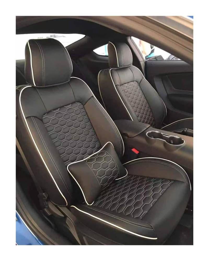 PAKAGVTTB Sitzbezüge Für Mustang Für Coupé 2015-2024 Autositzbezüge Für 4 Sitze Für Mustang Für Coupé GT Vorder- Und Rücksitz-Kits Abdeckung Vordersitzbezüge(Color 8) von PAKAGVTTB