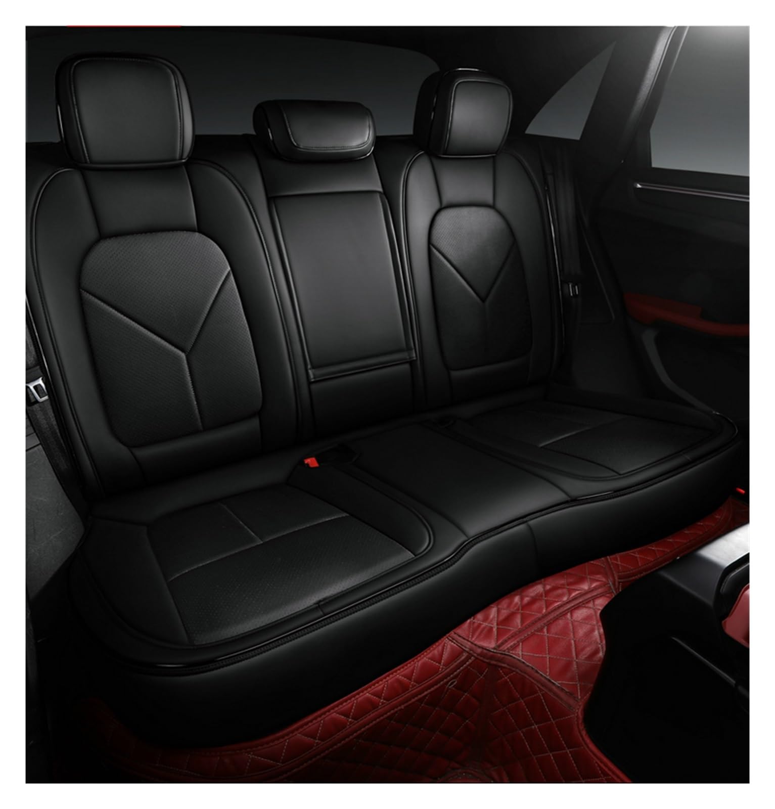 PAKAGVTTB Sitzbezüge Leder Auto Sitz Abdeckung Für Mazda 3 5 6 CX5 CX30 Axela Styling Auto Zubehör Innen Vordersitzbezüge(Only Rear Seats 2) von PAKAGVTTB