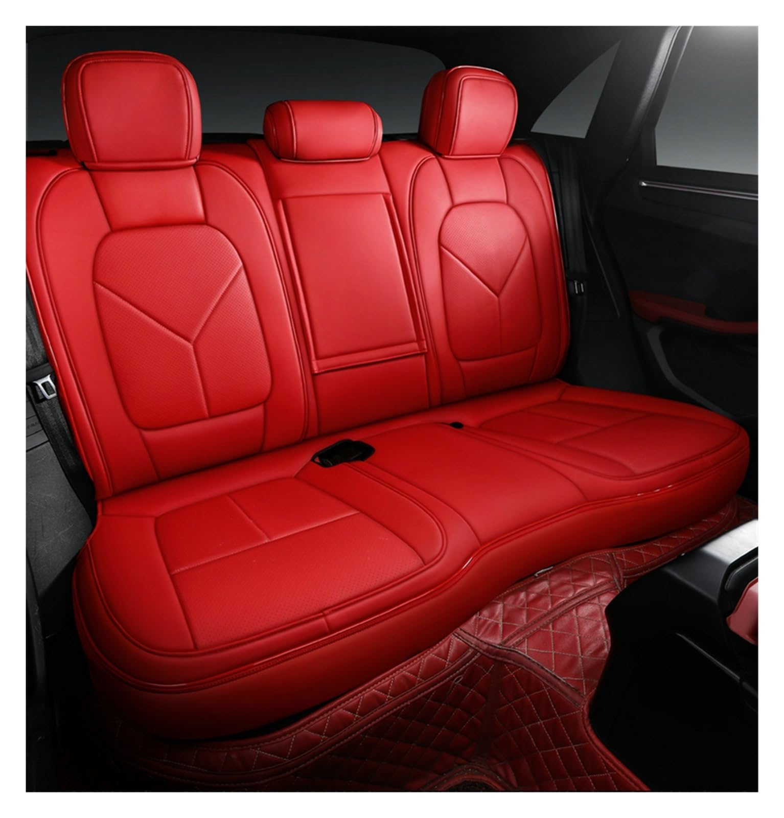 PAKAGVTTB Sitzbezüge Leder Auto Sitz Abdeckung Für Mazda 3 5 6 CX5 CX30 Axela Styling Auto Zubehör Innen Vordersitzbezüge(Only Rear Seats 4) von PAKAGVTTB