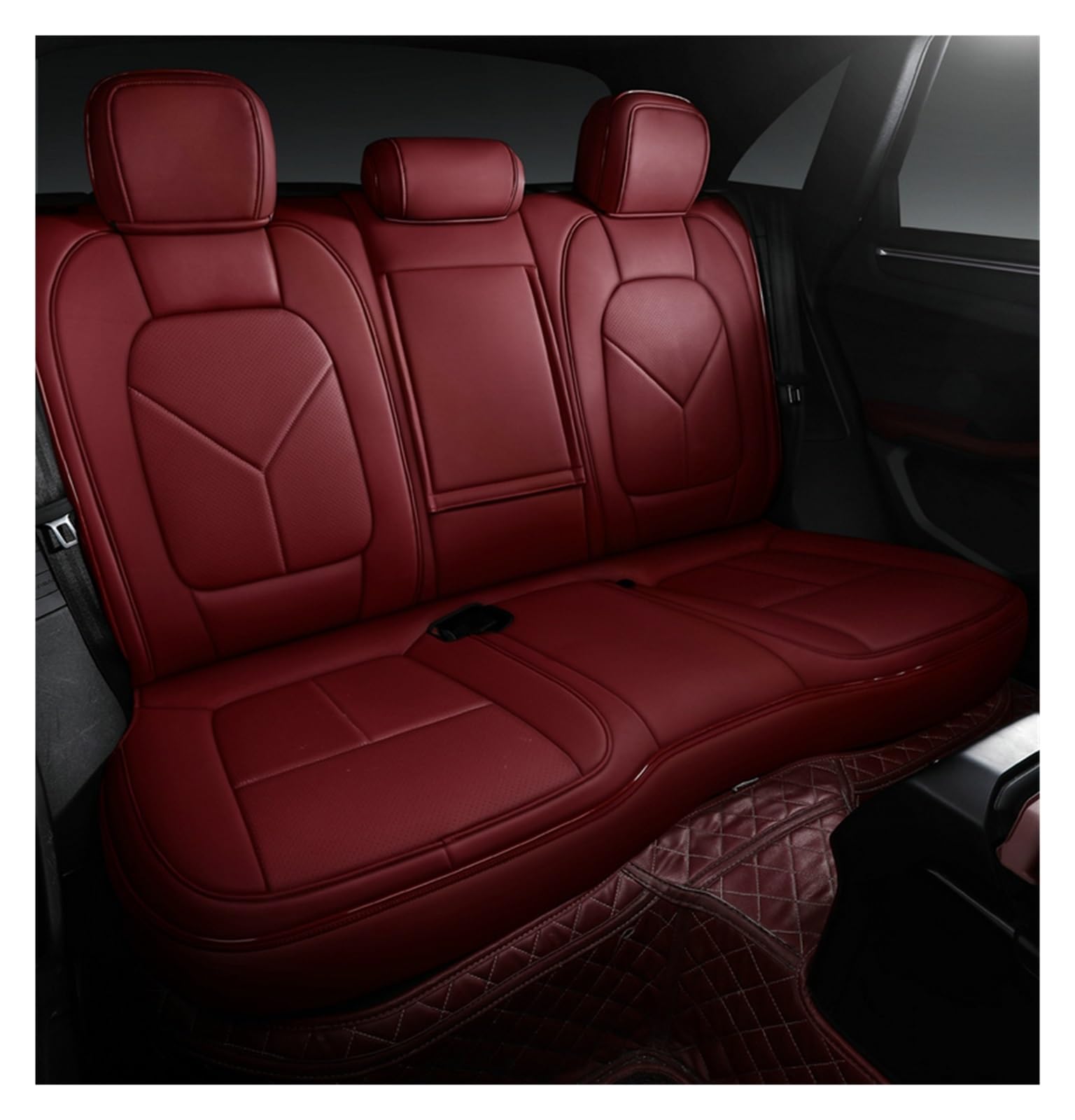 PAKAGVTTB Sitzbezüge Leder Auto Sitz Abdeckung Für Mazda 3 5 6 CX5 CX30 Axela Styling Auto Zubehör Innen Vordersitzbezüge(Only Rear Seats 7) von PAKAGVTTB