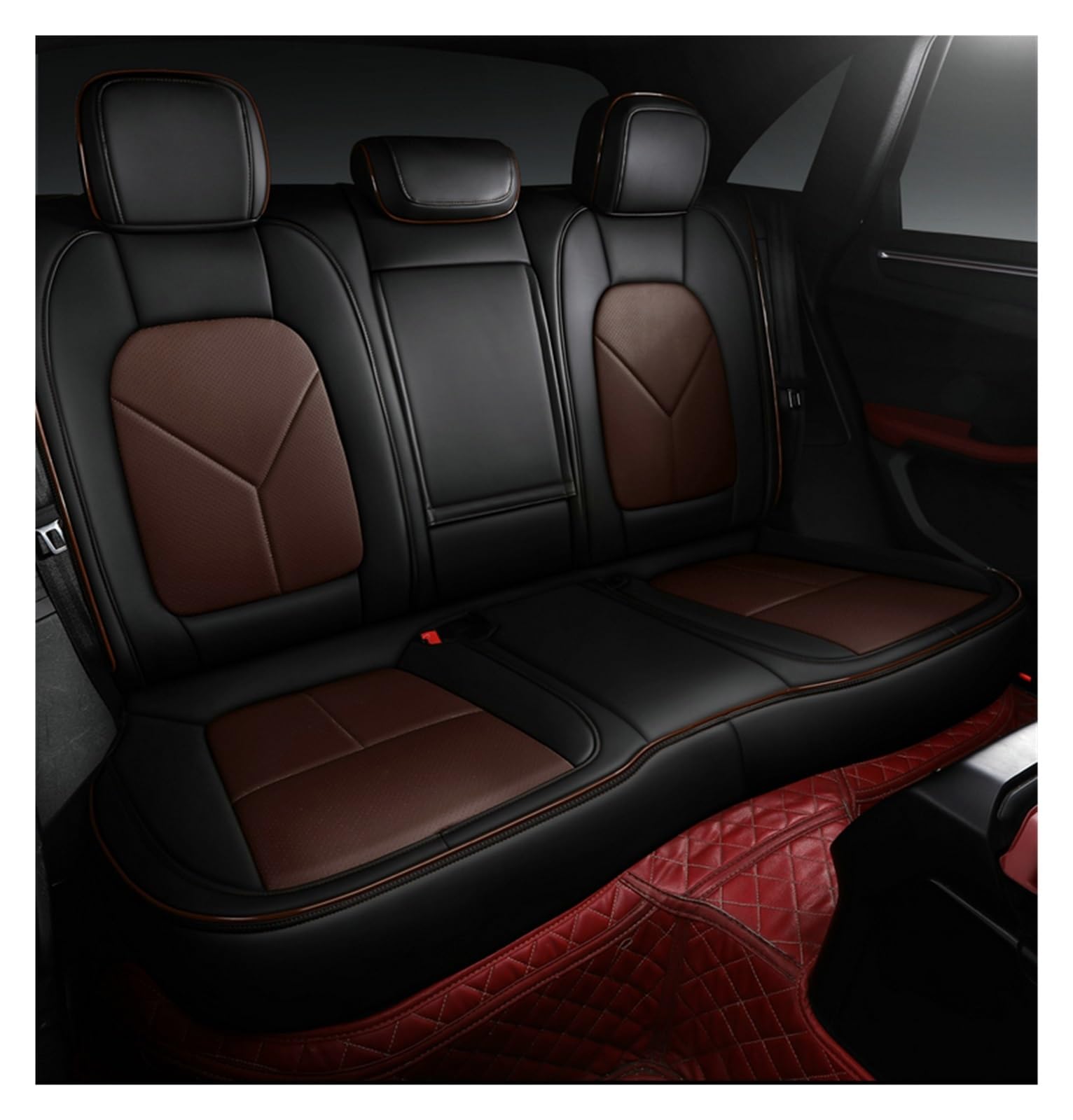 PAKAGVTTB Sitzbezüge Leder-Autositzbezug für Hyundai für I30 für Ix35 für I40 für Tucson für Accent für Sonata Styling-Zubehör Innenraum Vordersitzbezüge(Only Rear Seats 12) von PAKAGVTTB