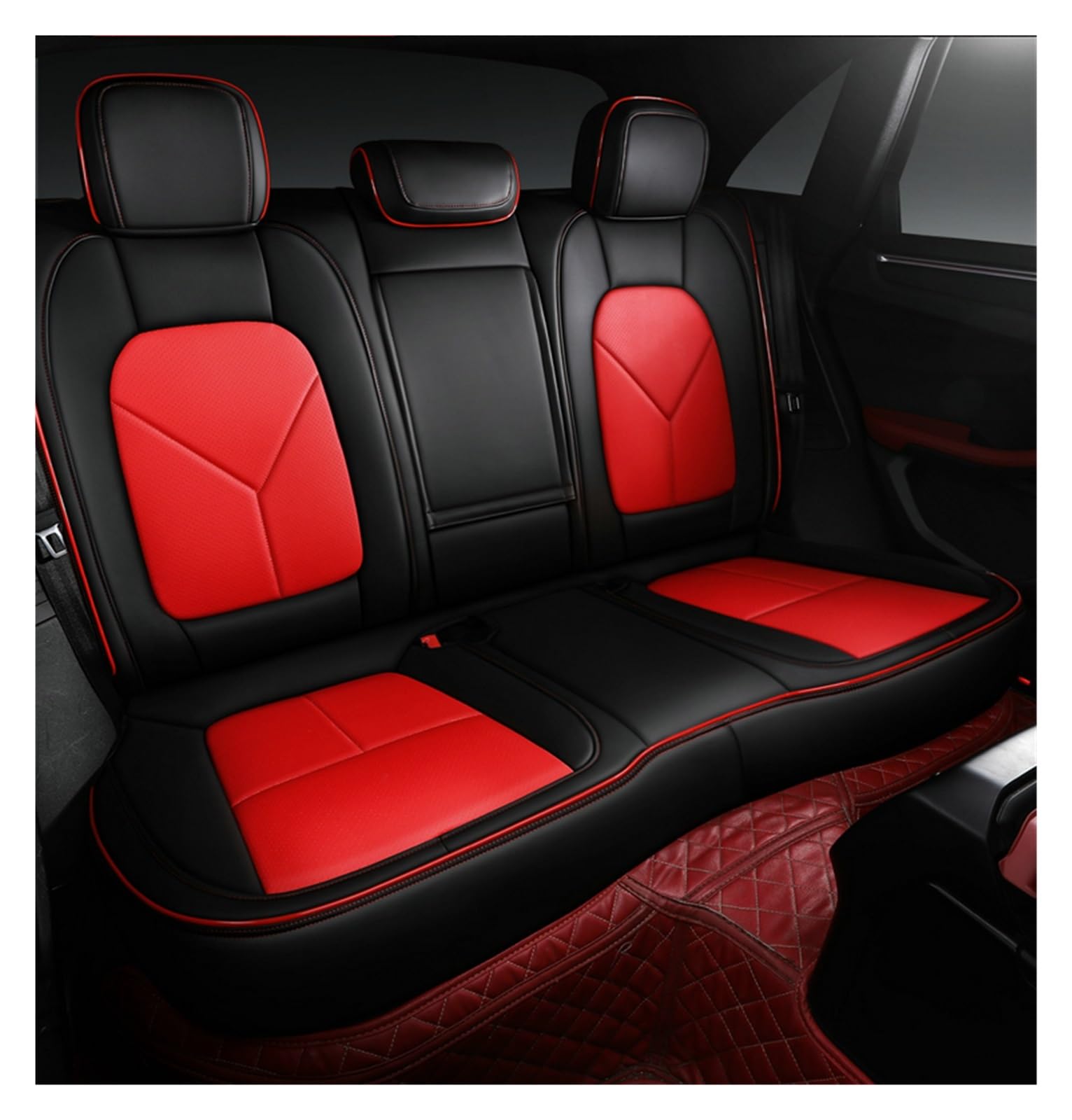 PAKAGVTTB Sitzbezüge Leder-Autositzbezug für Hyundai für I30 für Ix35 für I40 für Tucson für Accent für Sonata Styling-Zubehör Innenraum Vordersitzbezüge(Only Rear Seats 9) von PAKAGVTTB