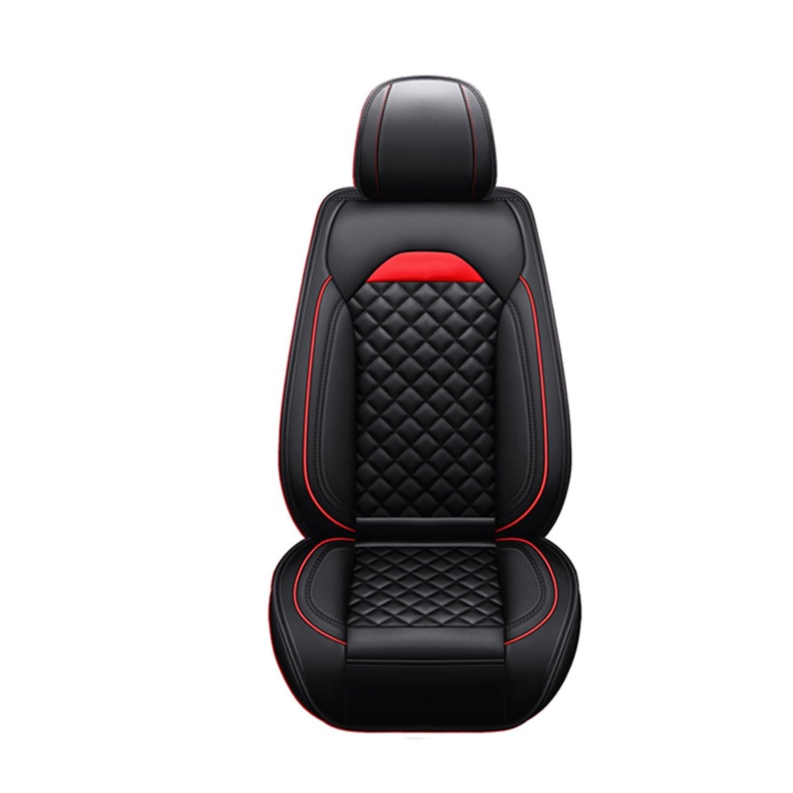 PAKAGVTTB Sitzbezüge Leder-Autositzbezug für Mitsubishi für Lancer L200 für Carisma für Eclipse für Cross für Pajero 4 Zubehör Vordersitzbezüge(Black Red Line) von PAKAGVTTB