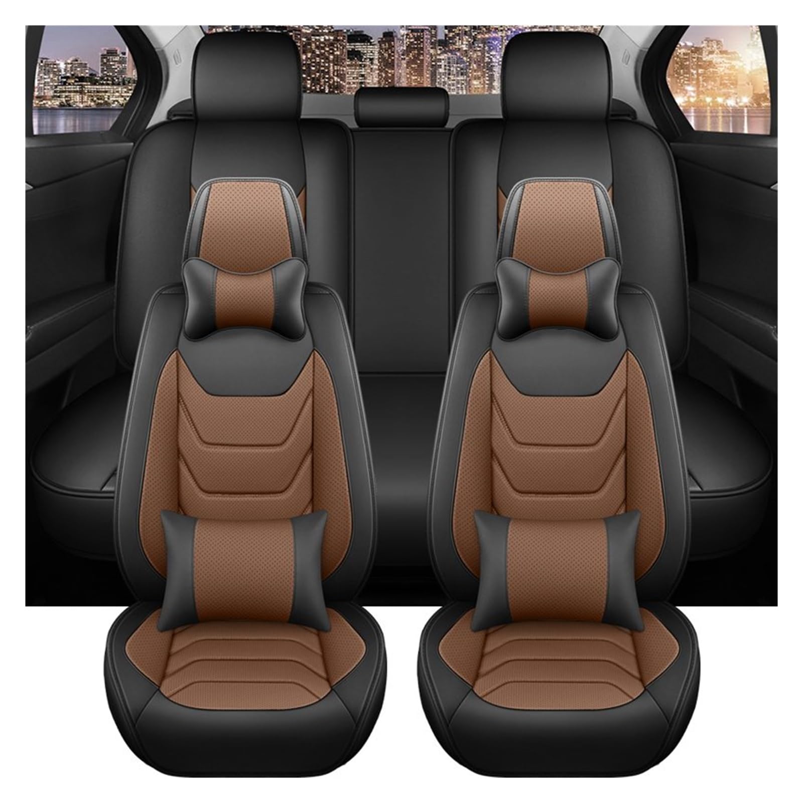 PAKAGVTTB Sitzbezüge Leder-Komplettset Autositzbezug Für Nissan Für Teana J32 Für Almera Für Classic Für Navara Für Kick Vordersitzbezüge(9 PCS 3) von PAKAGVTTB