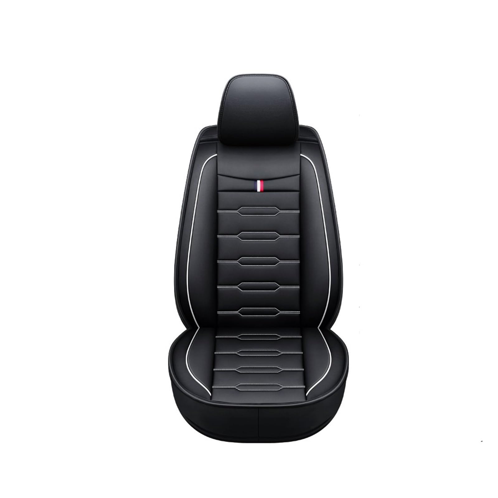 PAKAGVTTB Sitzbezüge Leder Schwarz Autositzbezüge Für Mazda Für CX-5 CX-7 Für CX-3 2015 Für CX-30 Für CX-50 Autozubehör Vordersitzbezüge(Black White Front) von PAKAGVTTB