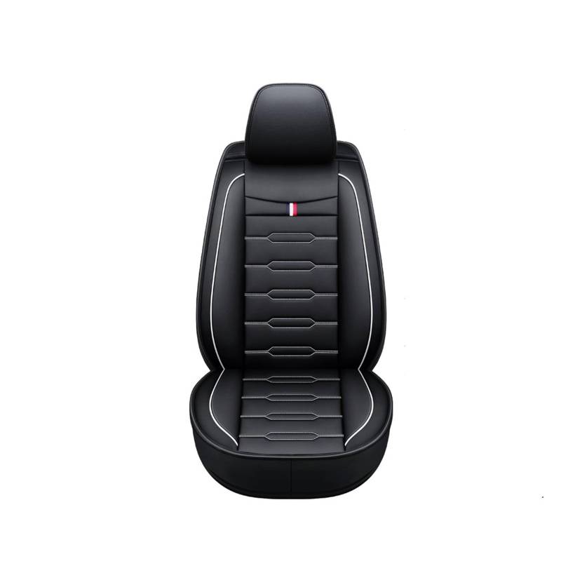 PAKAGVTTB Sitzbezüge Leder Schwarz Autositzbezüge Für Mazda Für CX-5 CX-7 Für CX-3 2015 Für CX-30 Für CX-50 Autozubehör Vordersitzbezüge(Black White Front) von PAKAGVTTB