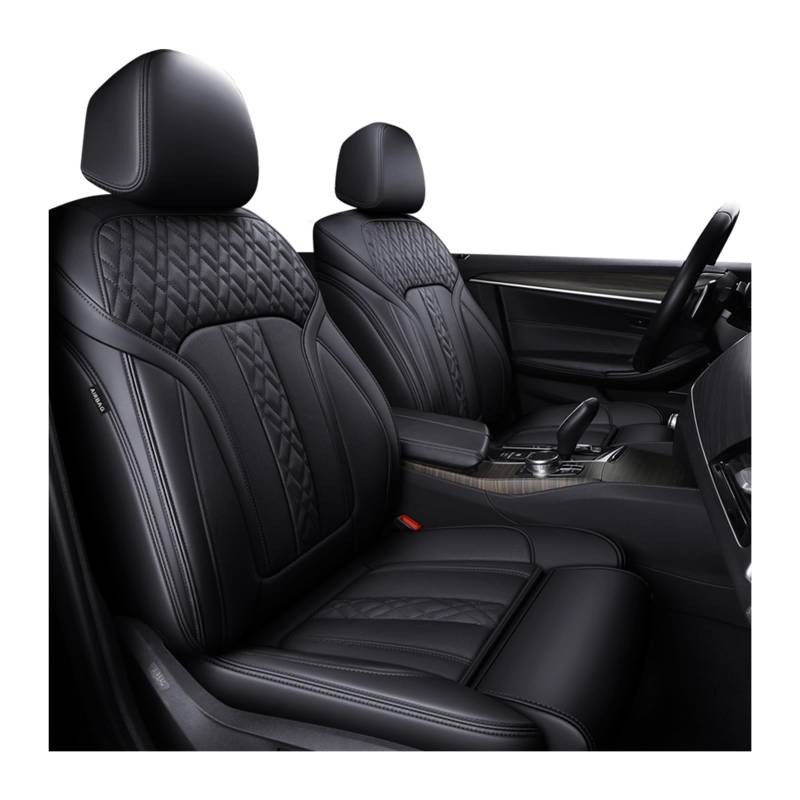 PAKAGVTTB Sitzbezüge Passgenaue Autozubehör-Sitzbezüge 5 Sitze komplettes Set aus Leder, speziell Für 7 5 3 1er Serie Für X5 Für X3 Für X1 Vordersitzbezüge(Black) von PAKAGVTTB