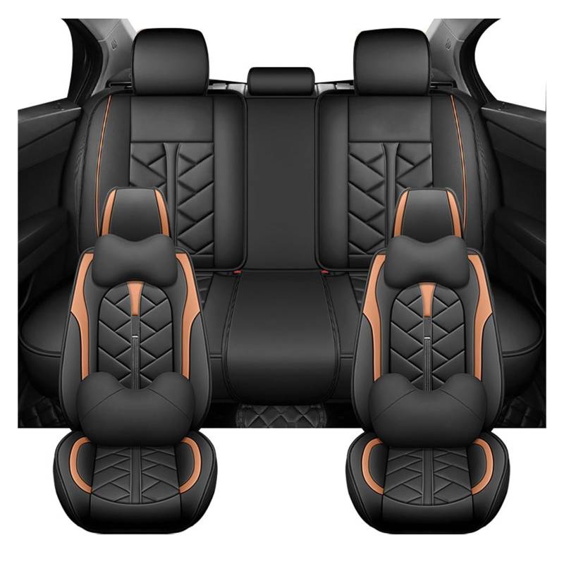 PAKAGVTTB Sitzbezüge Universal Autositzbezüge für Geely Fx11 für Manjaro für Boyue L PU Mann Geschenke Auto Innenausstattung Vordersitzbezüge(Orange) von PAKAGVTTB