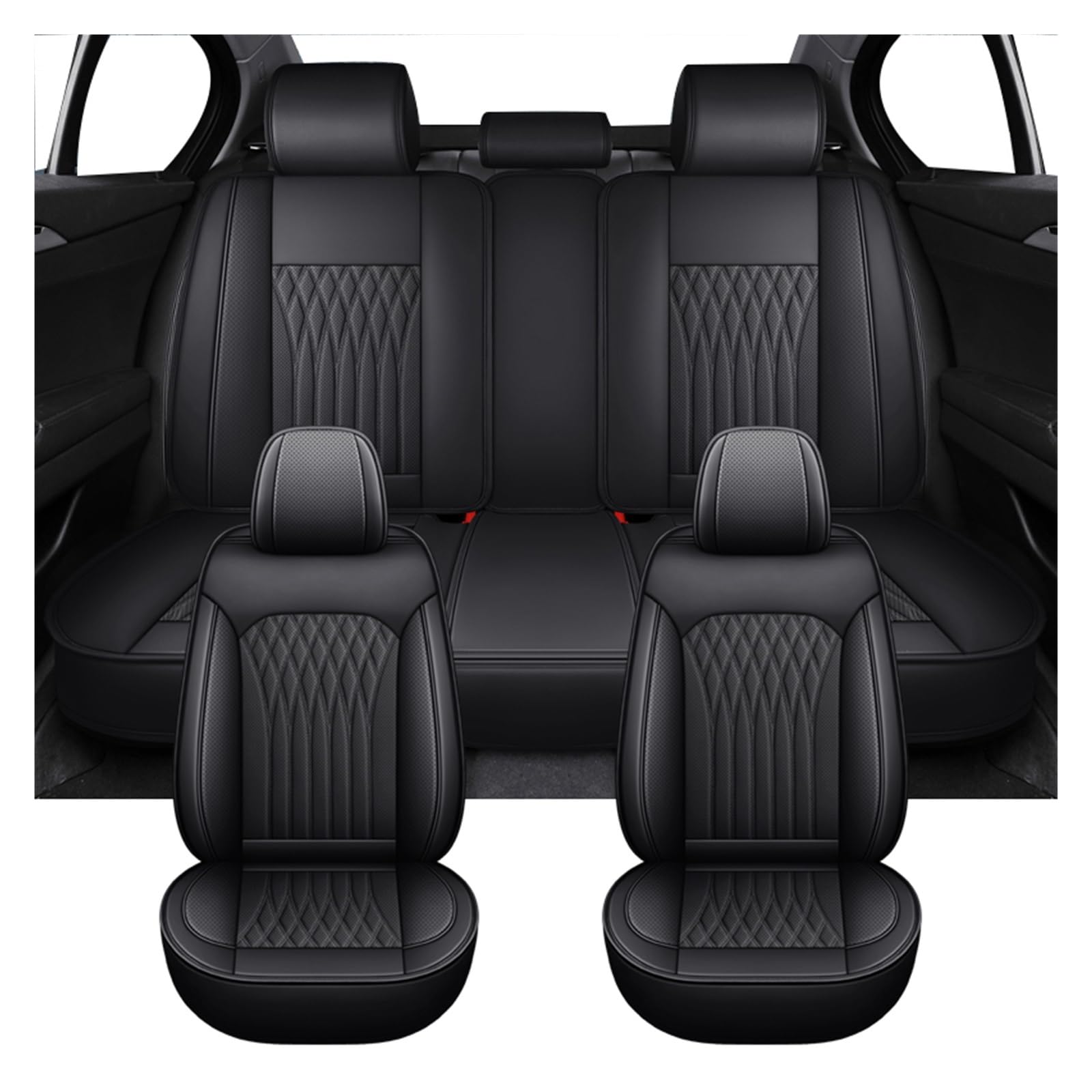 PAKAGVTTB Sitzbezüge Universal Full Set Autositzbezüge für Kadjar für Megane 2 3 4 Auto-Innenausstattung Vordersitzbezüge(Black) von PAKAGVTTB