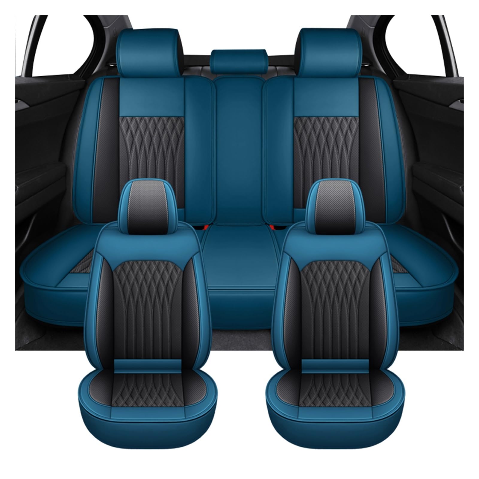 PAKAGVTTB Sitzbezüge Universal Full Set Autositzbezüge für Kadjar für Megane 2 3 4 Auto-Innenausstattung Vordersitzbezüge(Blue) von PAKAGVTTB