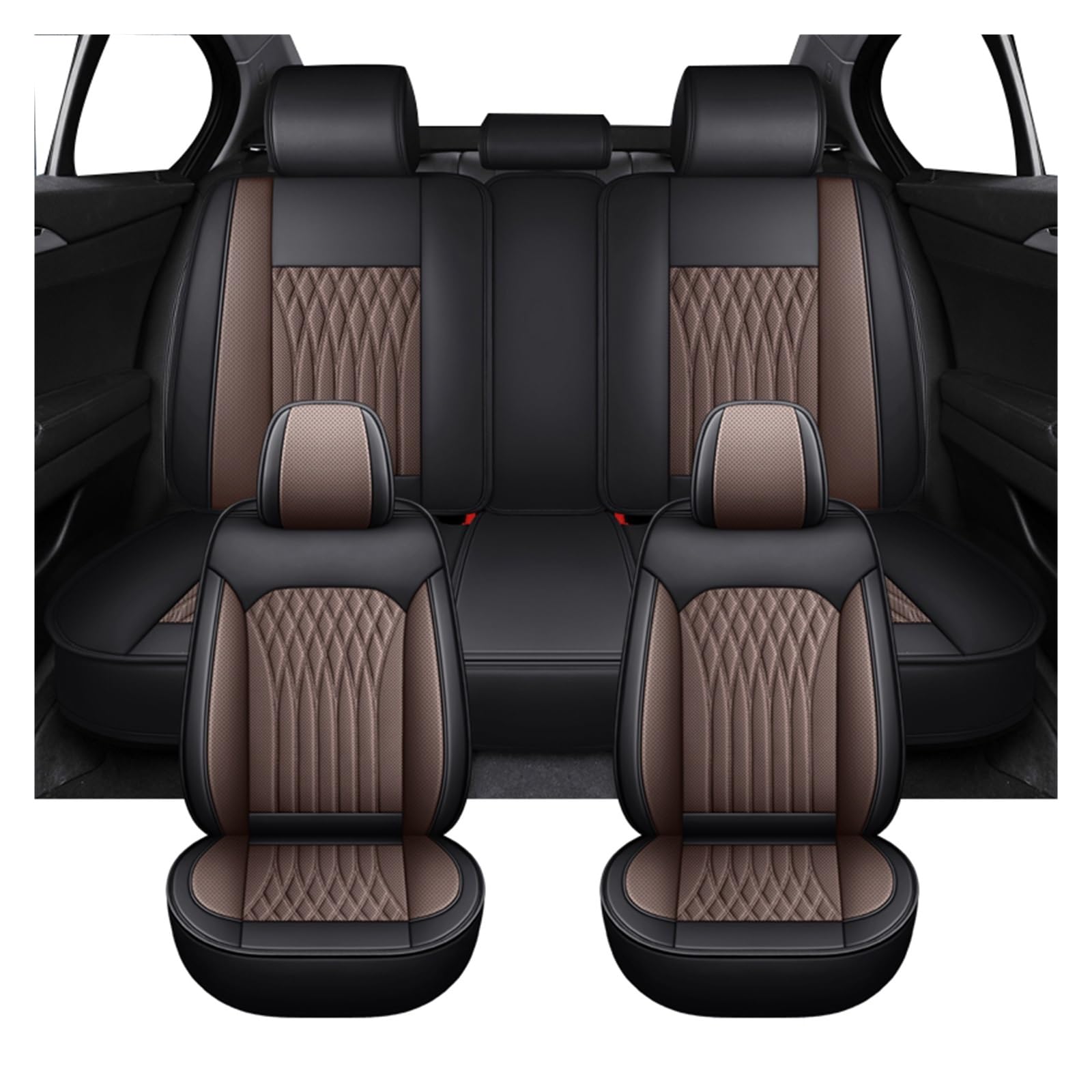 PAKAGVTTB Sitzbezüge Universal Full Set Autositzbezüge für Kadjar für Megane 2 3 4 Auto-Innenausstattung Vordersitzbezüge(Coffee) von PAKAGVTTB
