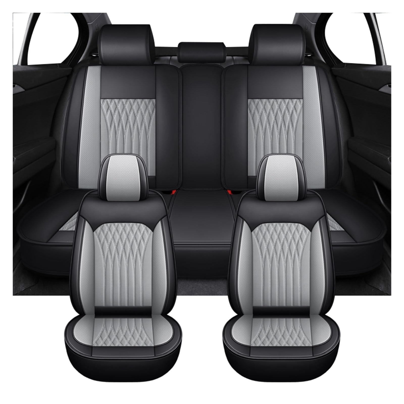 PAKAGVTTB Sitzbezüge Universal Full Set Autositzbezüge für Kadjar für Megane 2 3 4 Auto-Innenausstattung Vordersitzbezüge(Grey) von PAKAGVTTB