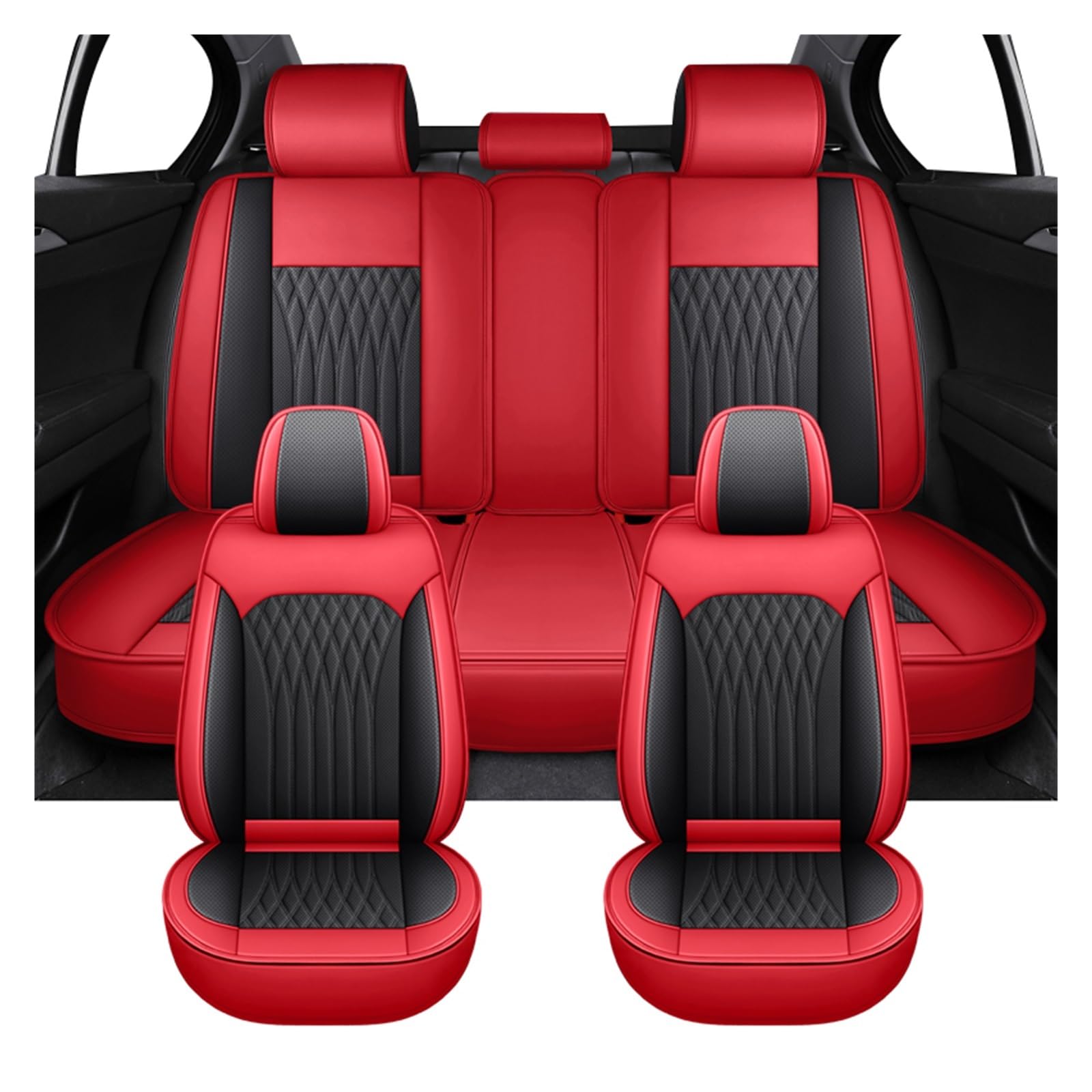 PAKAGVTTB Sitzbezüge Universal Full Set Autositzbezüge für Kadjar für Megane 2 3 4 Auto-Innenausstattung Vordersitzbezüge(Red) von PAKAGVTTB