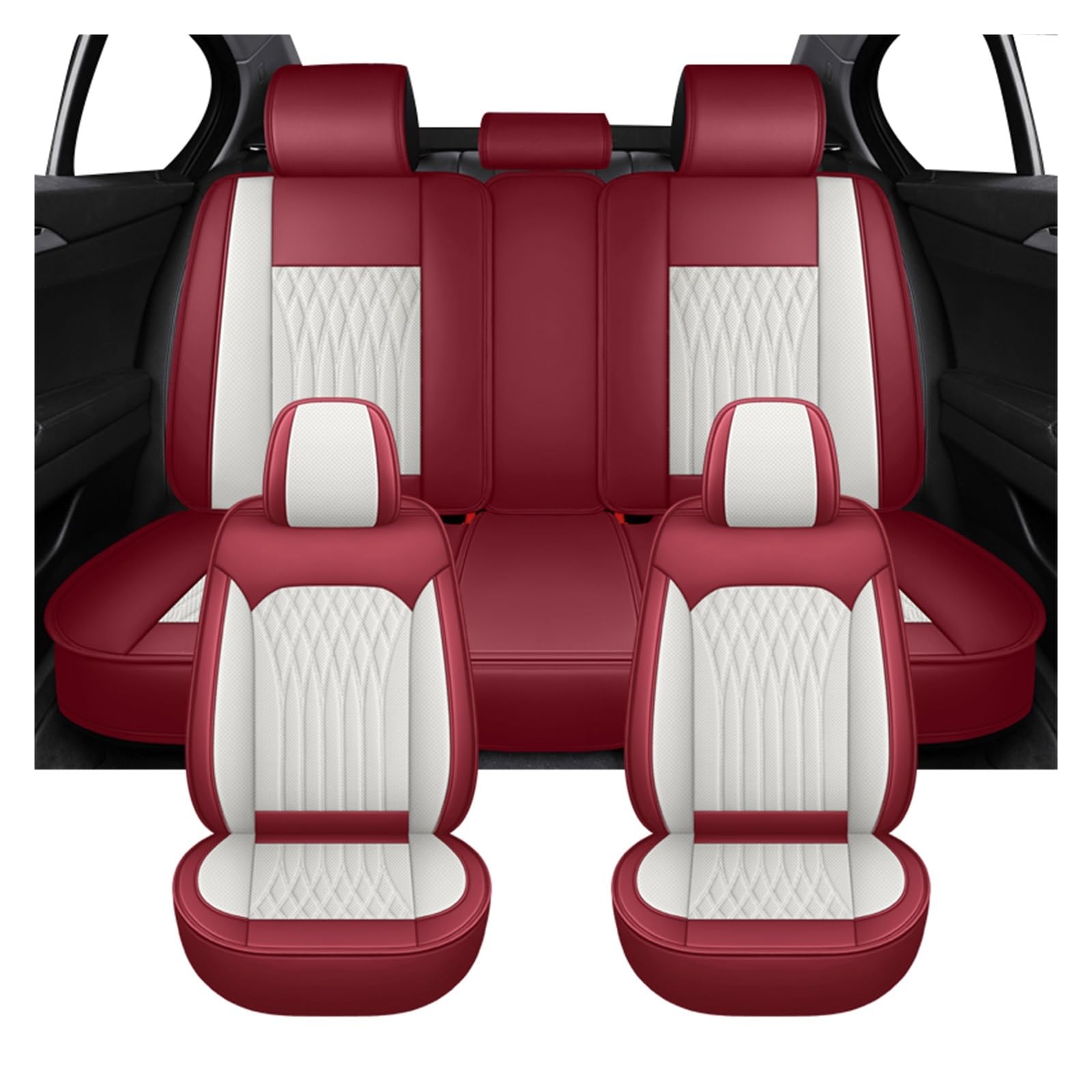 PAKAGVTTB Sitzbezüge Universal Full Set Autositzbezüge für Kadjar für Megane 2 3 4 Auto-Innenausstattung Vordersitzbezüge(White) von PAKAGVTTB