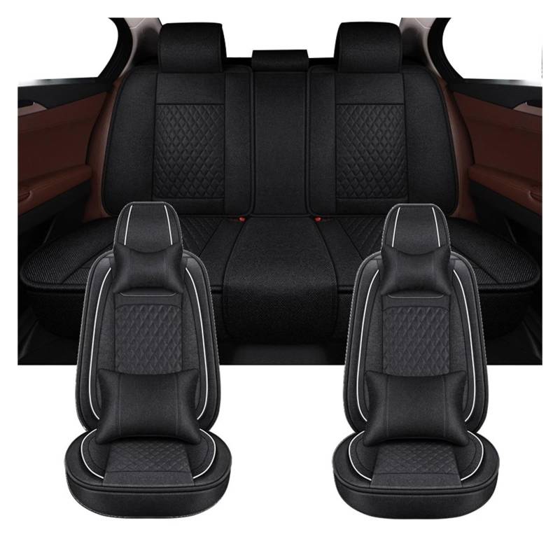 PAKAGVTTB Sitzbezüge Universal-Komplettset Autositzbezüge Für Nissan Für Teana J32 Für Kicks Für Sunny Für Altima Autozubehör Vordersitzbezüge(Black) von PAKAGVTTB