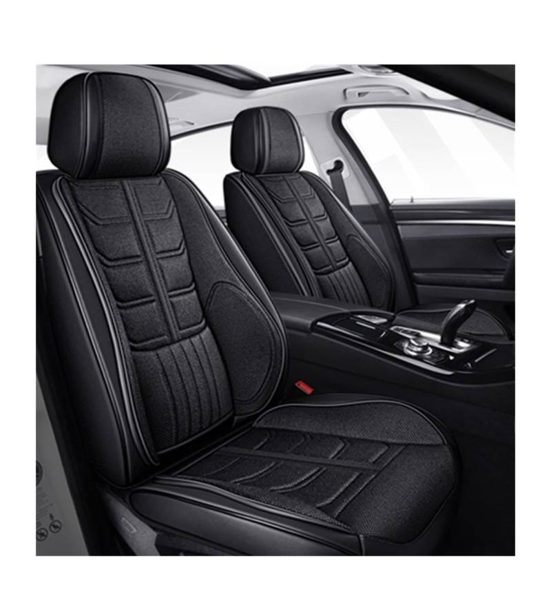 PAKAGVTTB Sitzbezüge Universal-Komplettset Autositzbezüge für MG für ZS für Sonata für Accent für Solaris Leder + Flachs Zubehör Interieur Vordersitzbezüge(Color 6) von PAKAGVTTB
