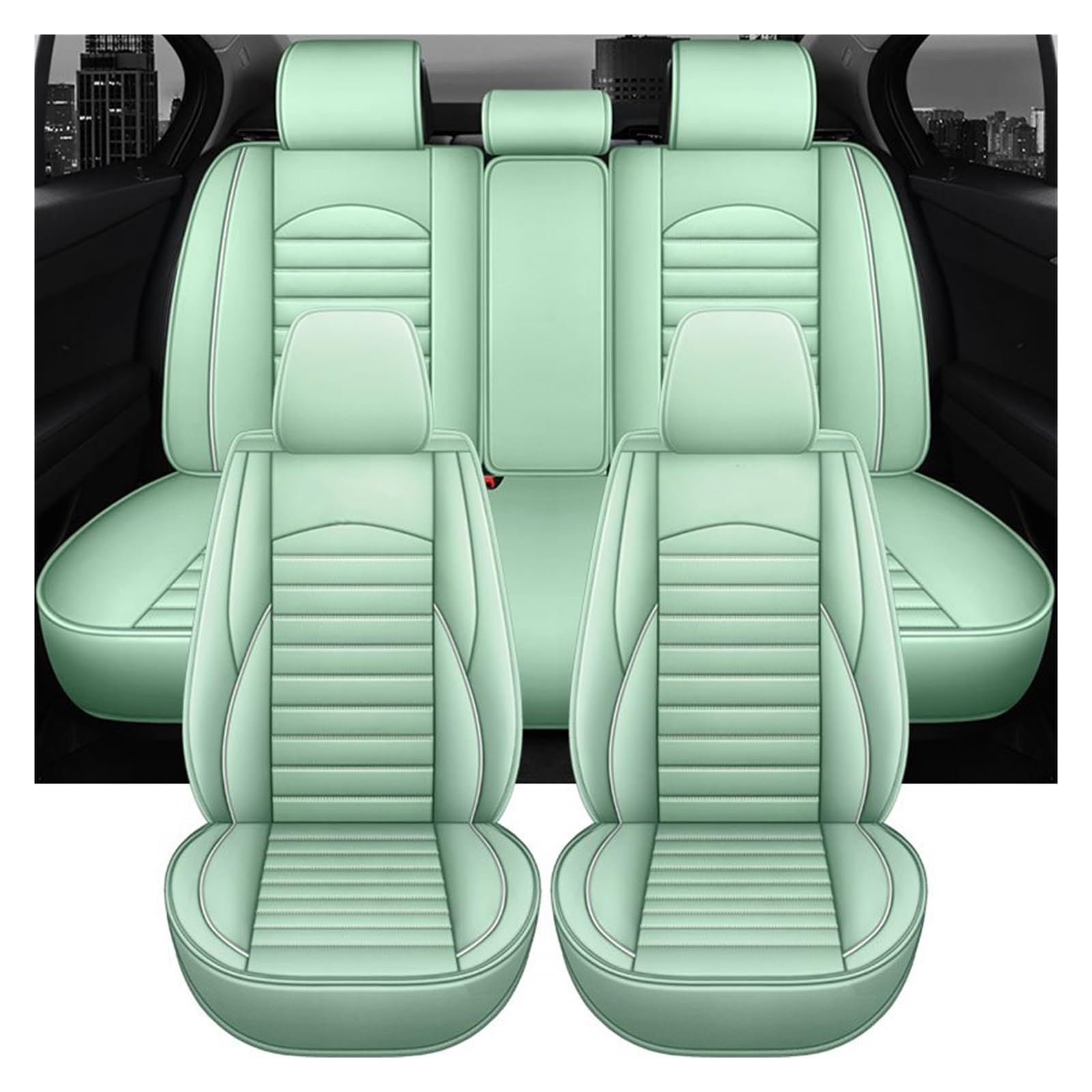 PAKAGVTTB Sitzbezüge Universal Leder Auto Autositzbezüge Für Mazda 6 Gg E53 Innenzubehör Vordersitzbezüge(5 PCS 3) von PAKAGVTTB