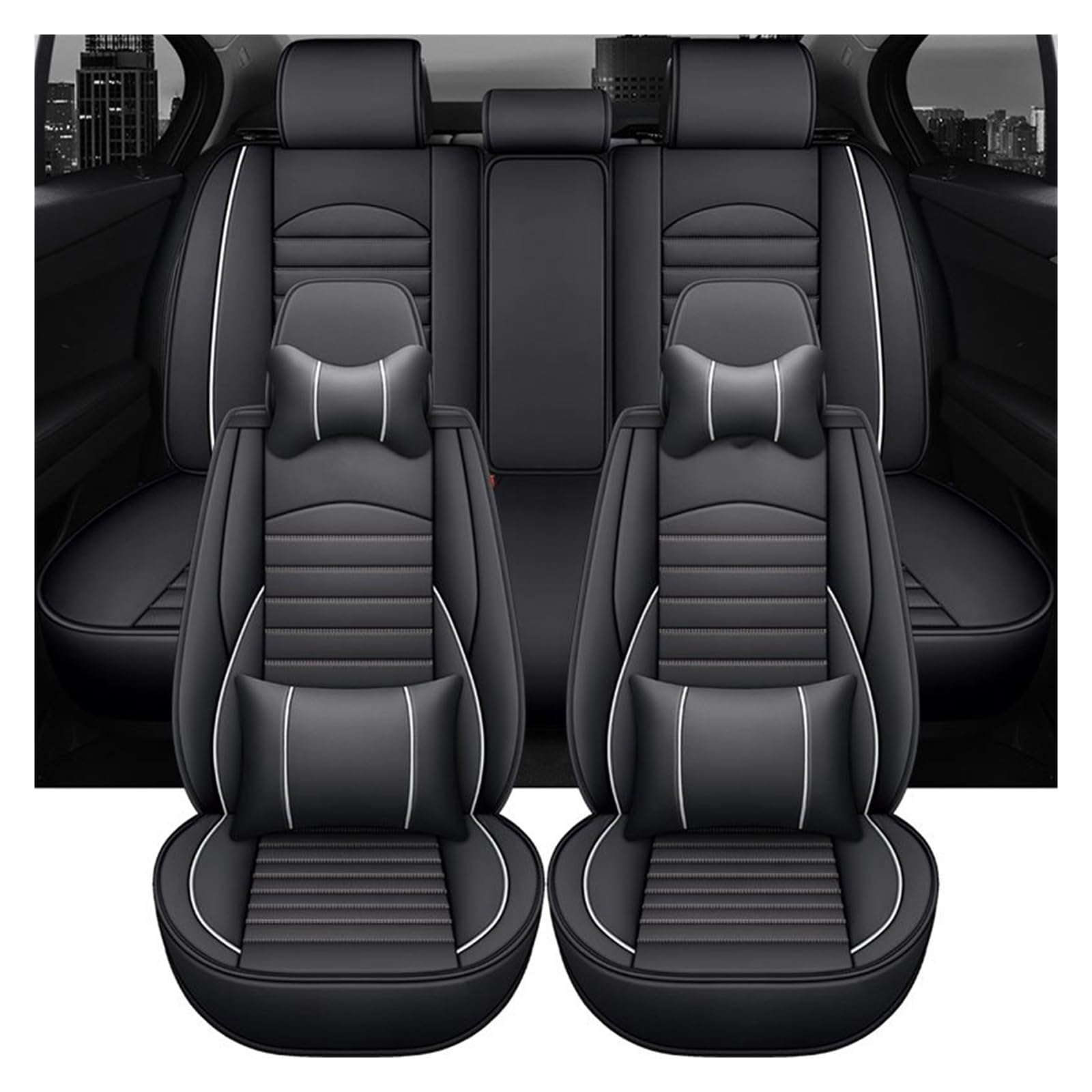 PAKAGVTTB Sitzbezüge Universal Leder Auto Autositzbezüge Für Mazda 6 Gg E53 Innenzubehör Vordersitzbezüge(9 PCS) von PAKAGVTTB