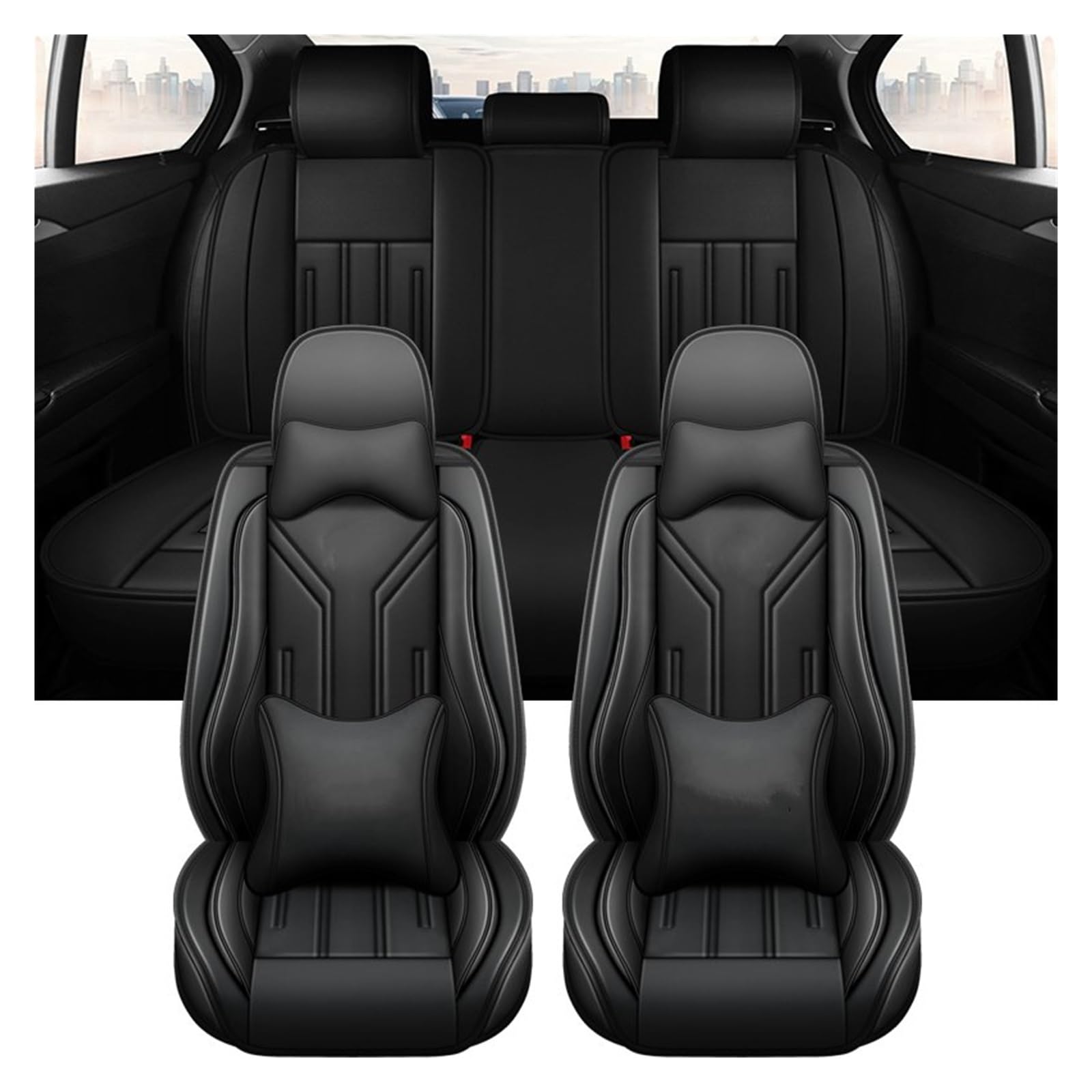 PAKAGVTTB Sitzbezüge Universal Leder Autositzbezüge für Vw für Golf 6 Vordersitzbezüge(9 PCS 1) von PAKAGVTTB