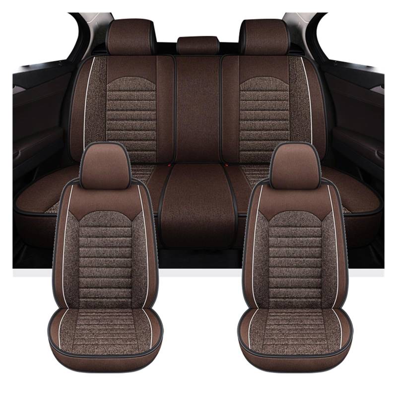 PAKAGVTTB Sitzbezüge Universelle Autositzbezüge für VW für Polo für Bora für Jetta für Passat B5 B6 B7 B8 Auto-Innenausstattung Vordersitzbezüge(Full Set-Coffee) von PAKAGVTTB
